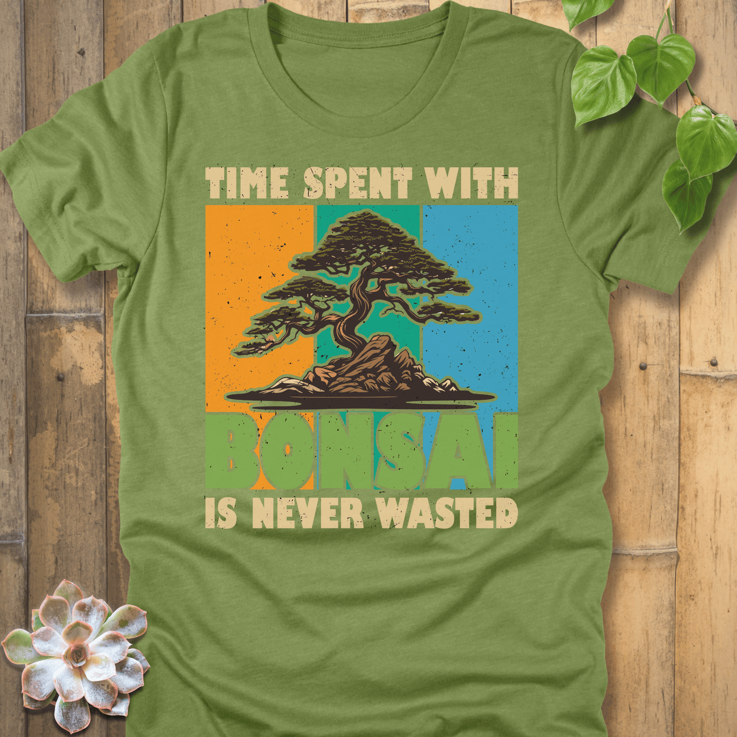 Heather Green / S Time Spent With Bonsai T-Shirt T-Shirt