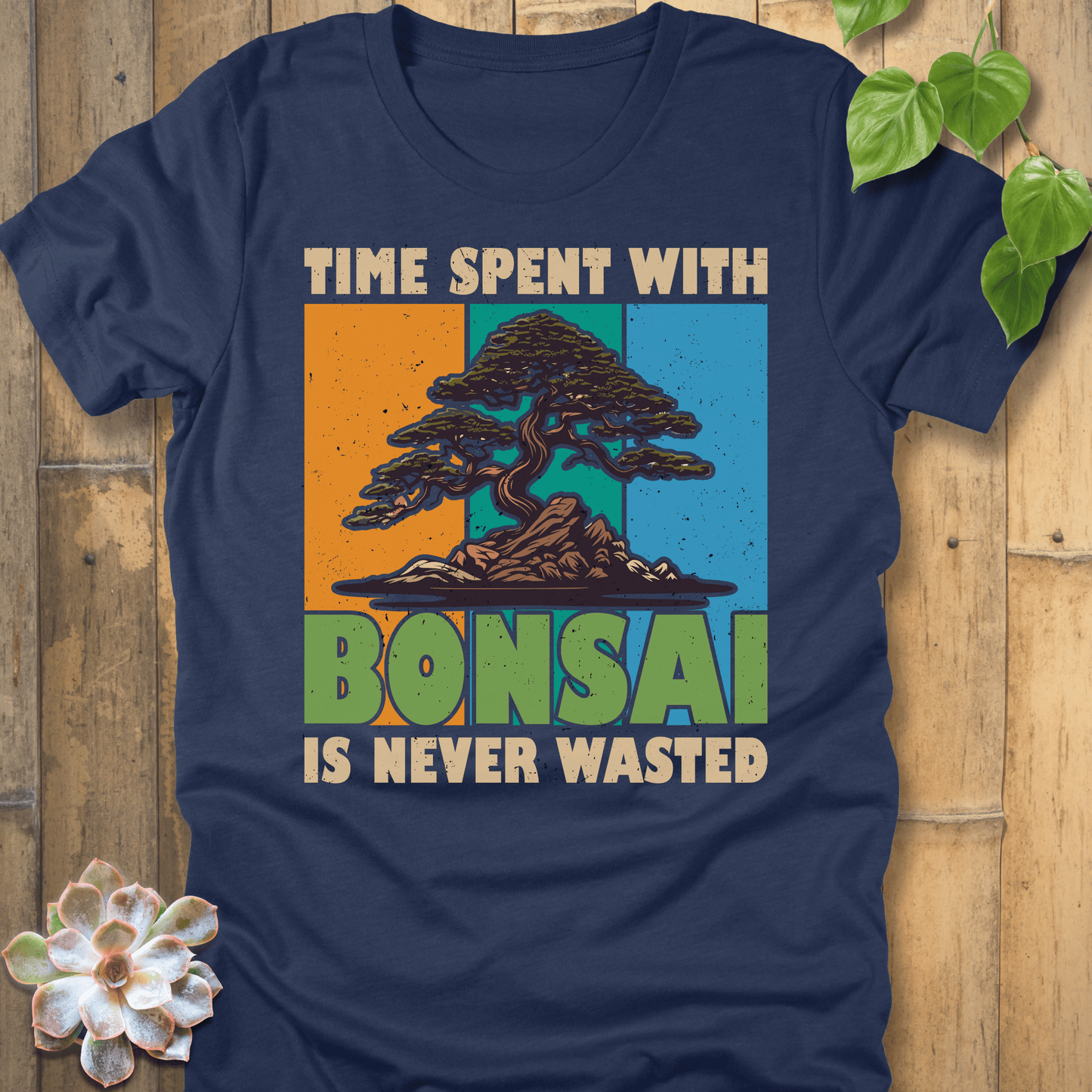 Heather Navy / S Time Spent With Bonsai T-Shirt T-Shirt