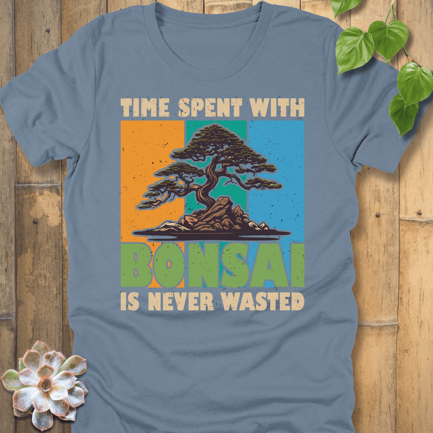 Steel Blue / S Time Spent With Bonsai T-Shirt T-Shirt