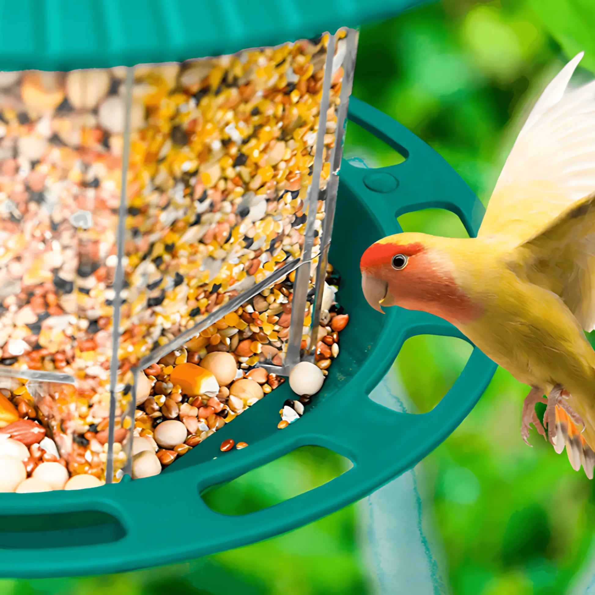 Green Transparent Hanging Bird Feeder Hanging Bird Feeder