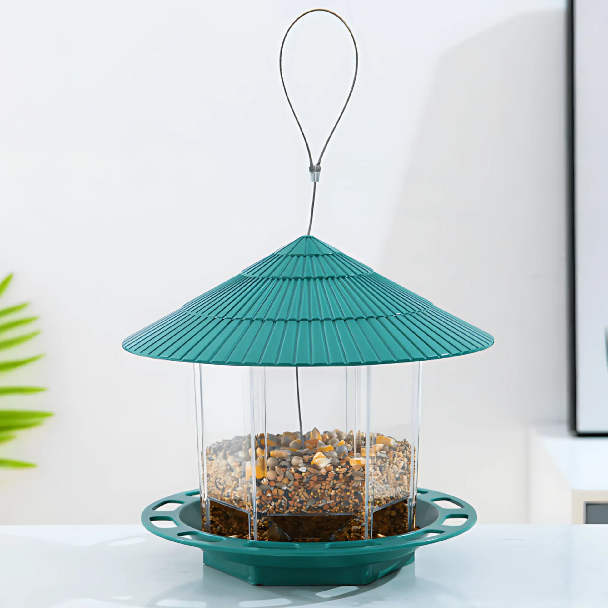 Green Transparent Hanging Bird Feeder Hanging Bird Feeder