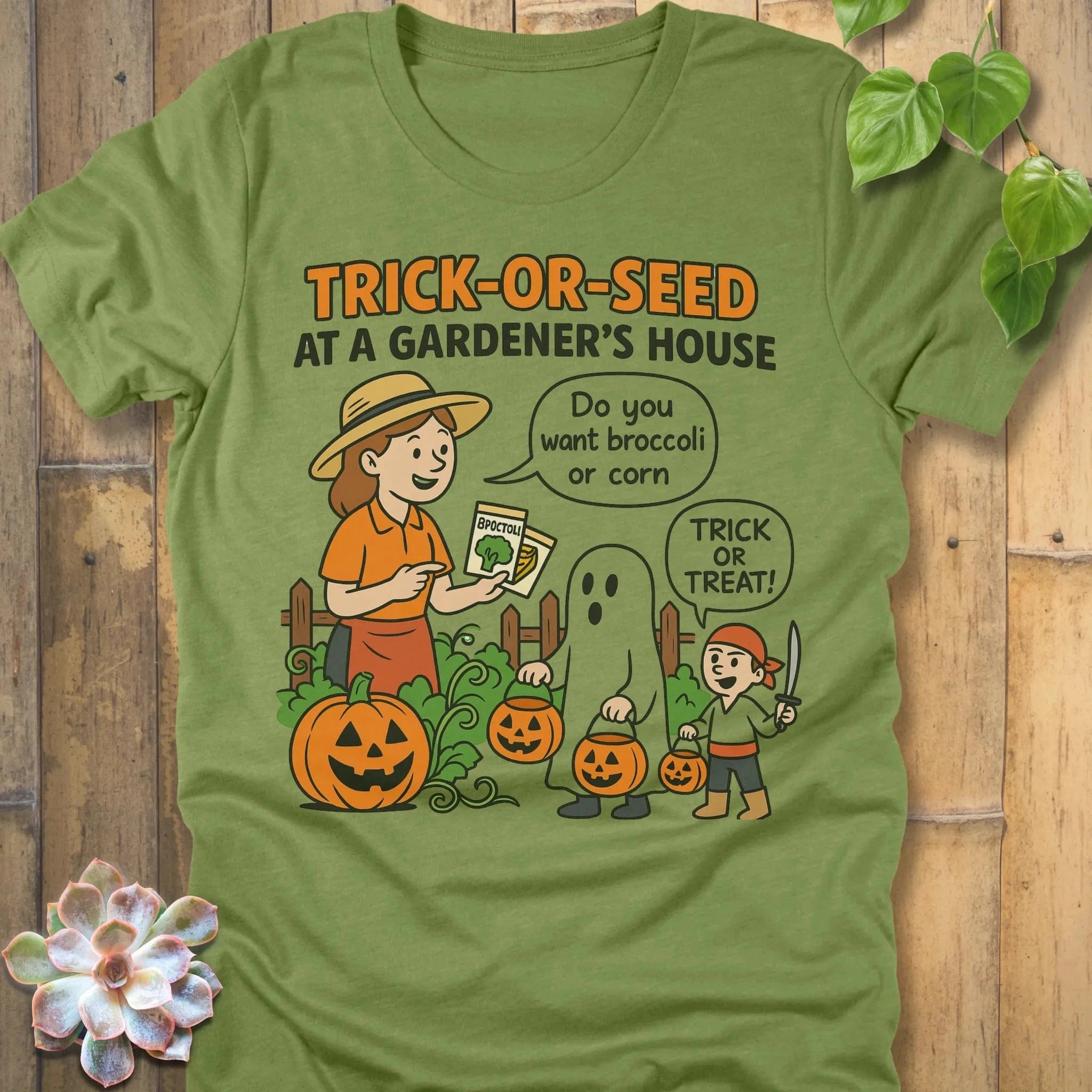 Heather Green / S Trick Or Seed T-Shirt T-Shirt