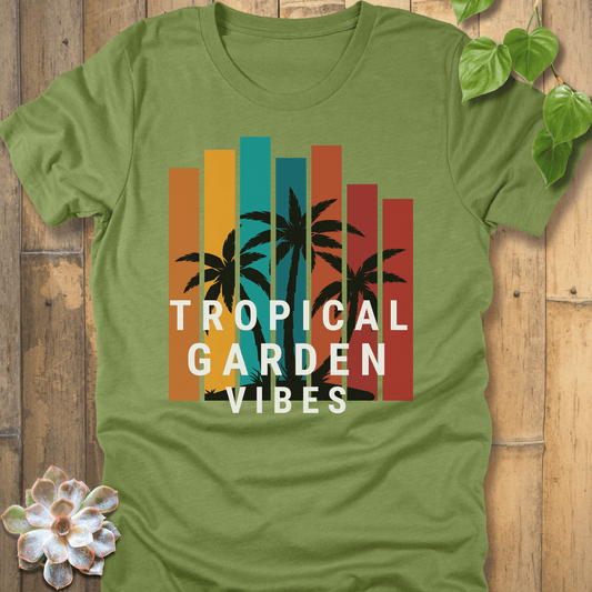 Heather Green / S Tropical Garden Vibes T-shirt T-Shirt