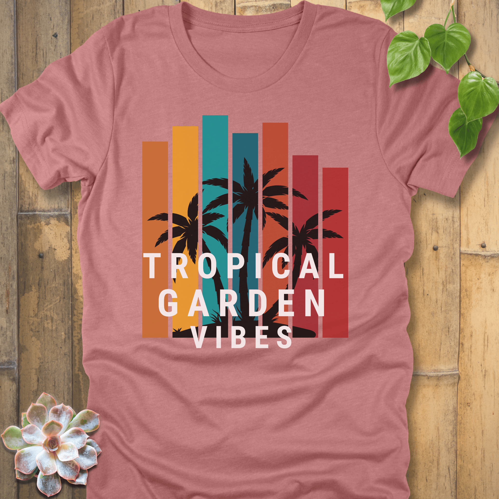 Heather Mauve / S Tropical Garden Vibes T-shirt T-Shirt