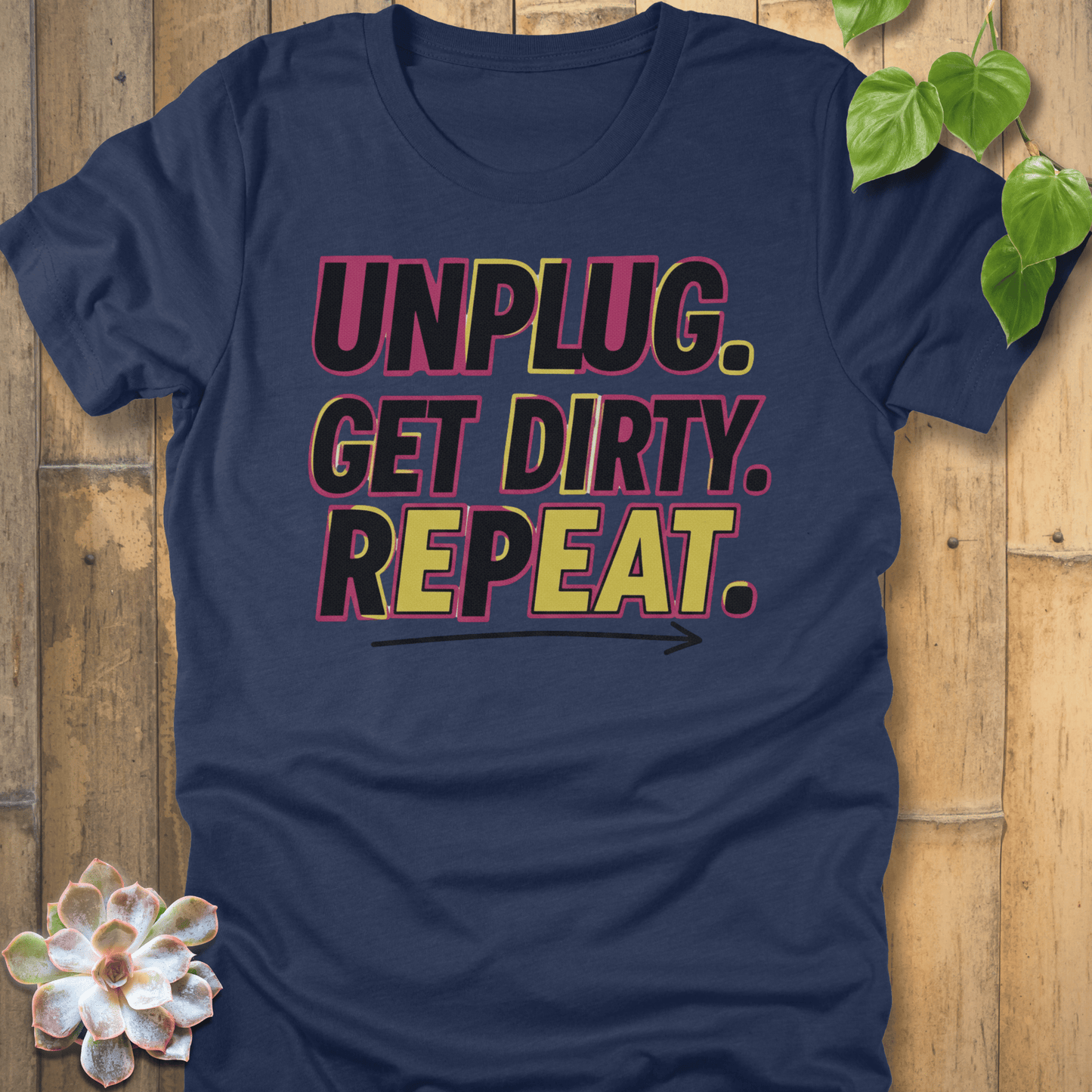 Heather Navy / L Unplug Get Dirty T-shirt T-Shirt
