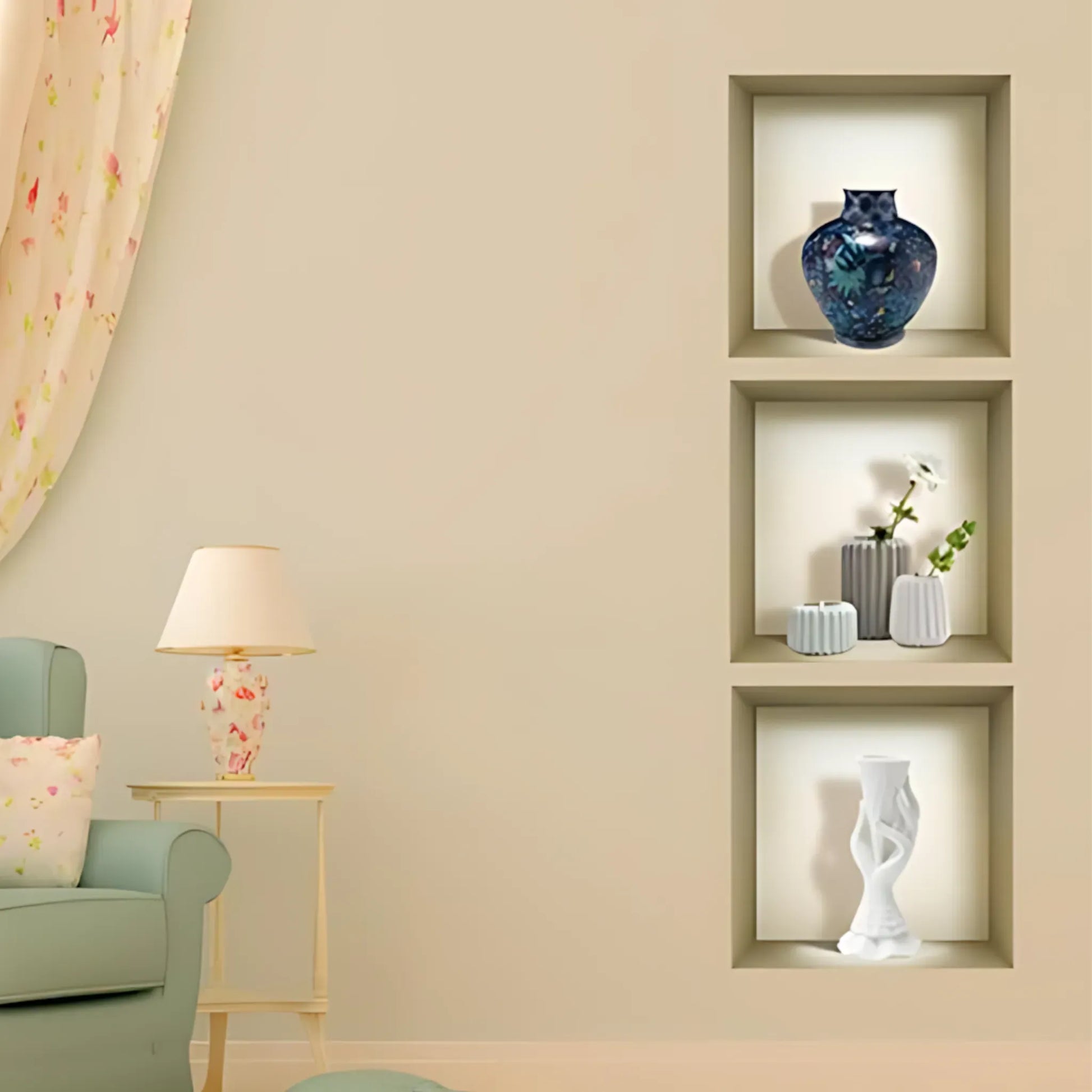 Vase 3D Wall Art Decals - Set of 3 Home Decor
