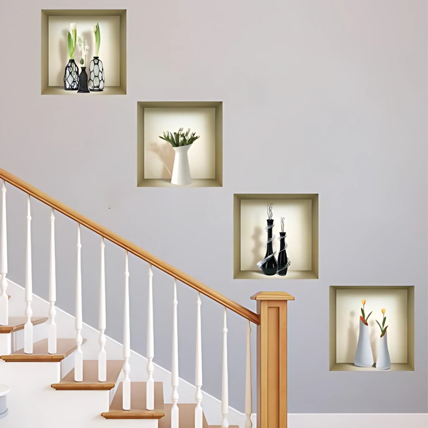 Vase 3D Wall Art Decals - Set of 4 Home Decor
