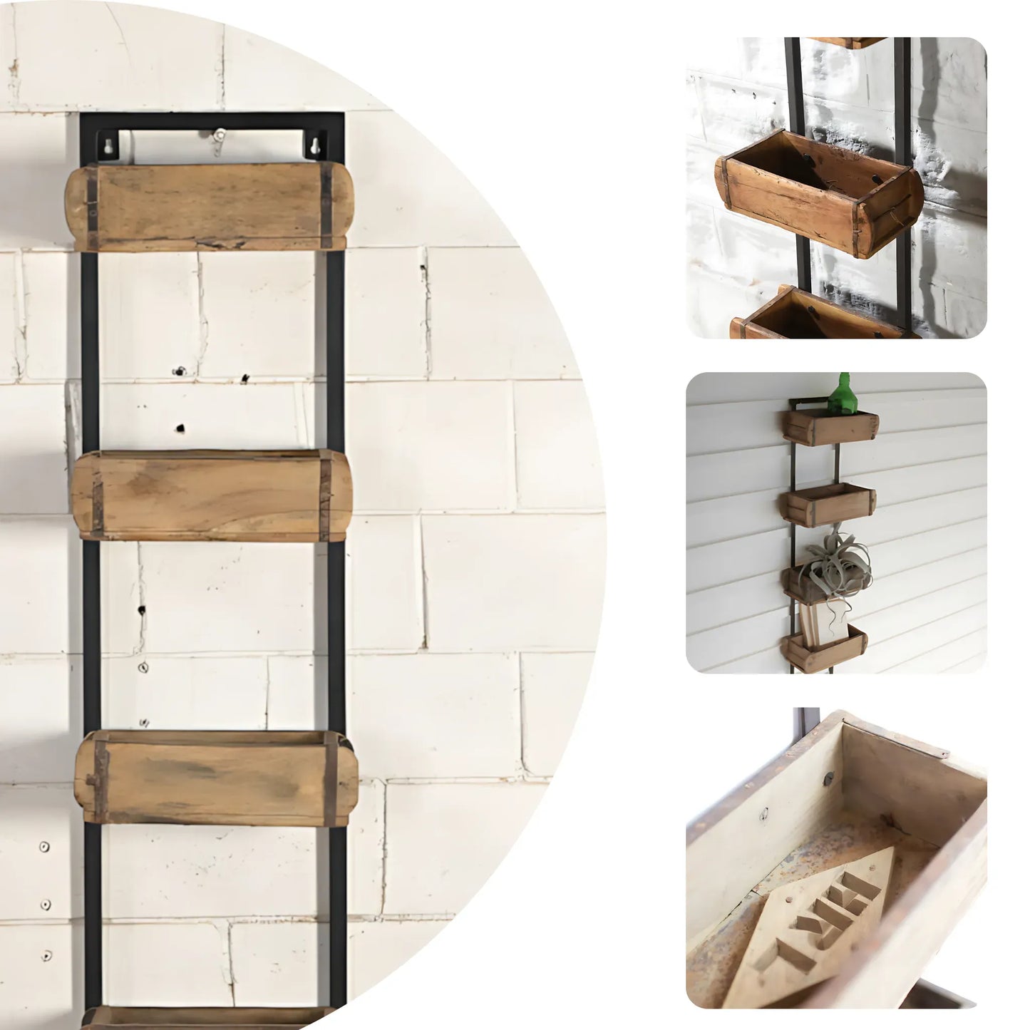 Brown / 1 Vintage Brick Mold Wall Rack Wall Rack