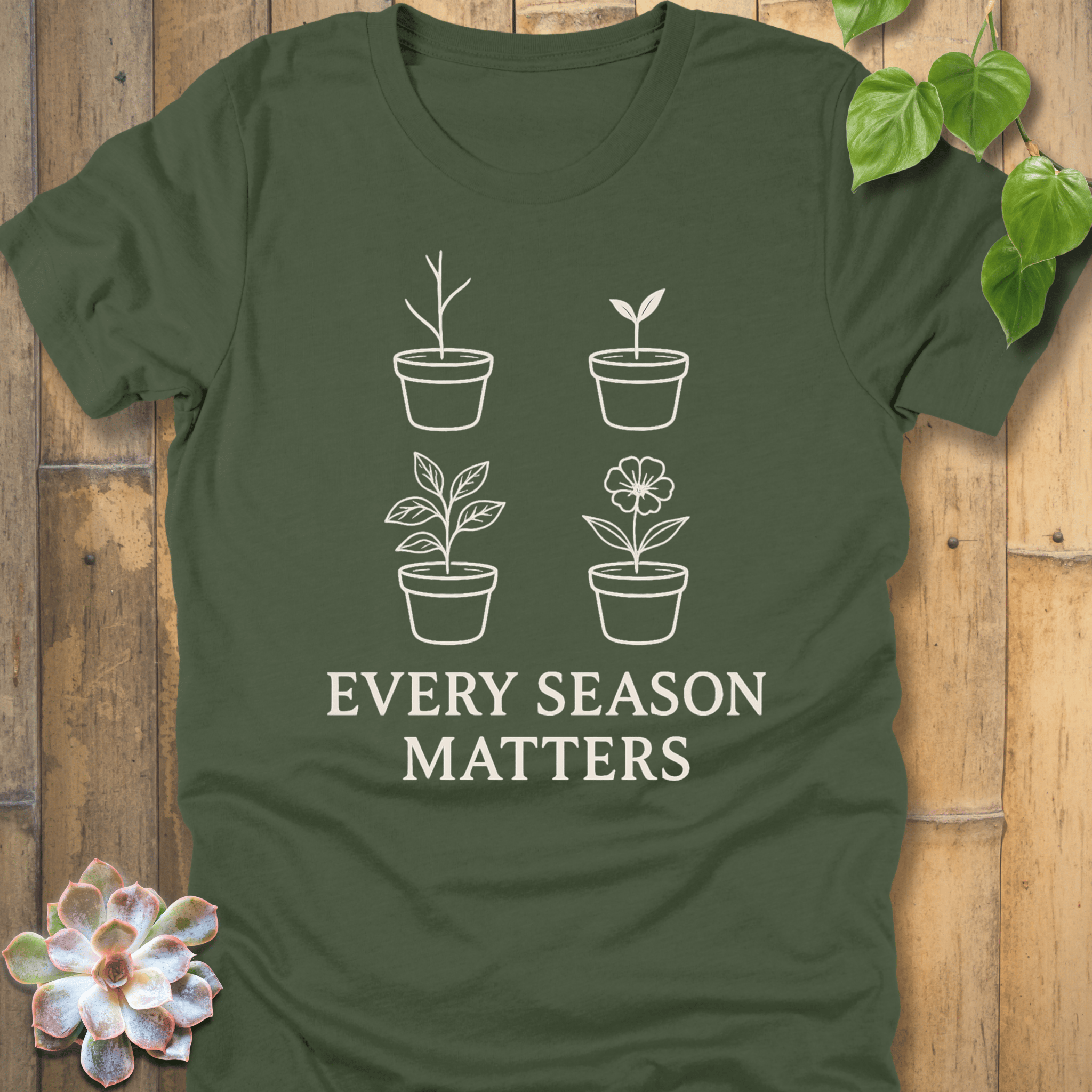 Military Green / S Waves Of Life T-Shirt T-Shirt