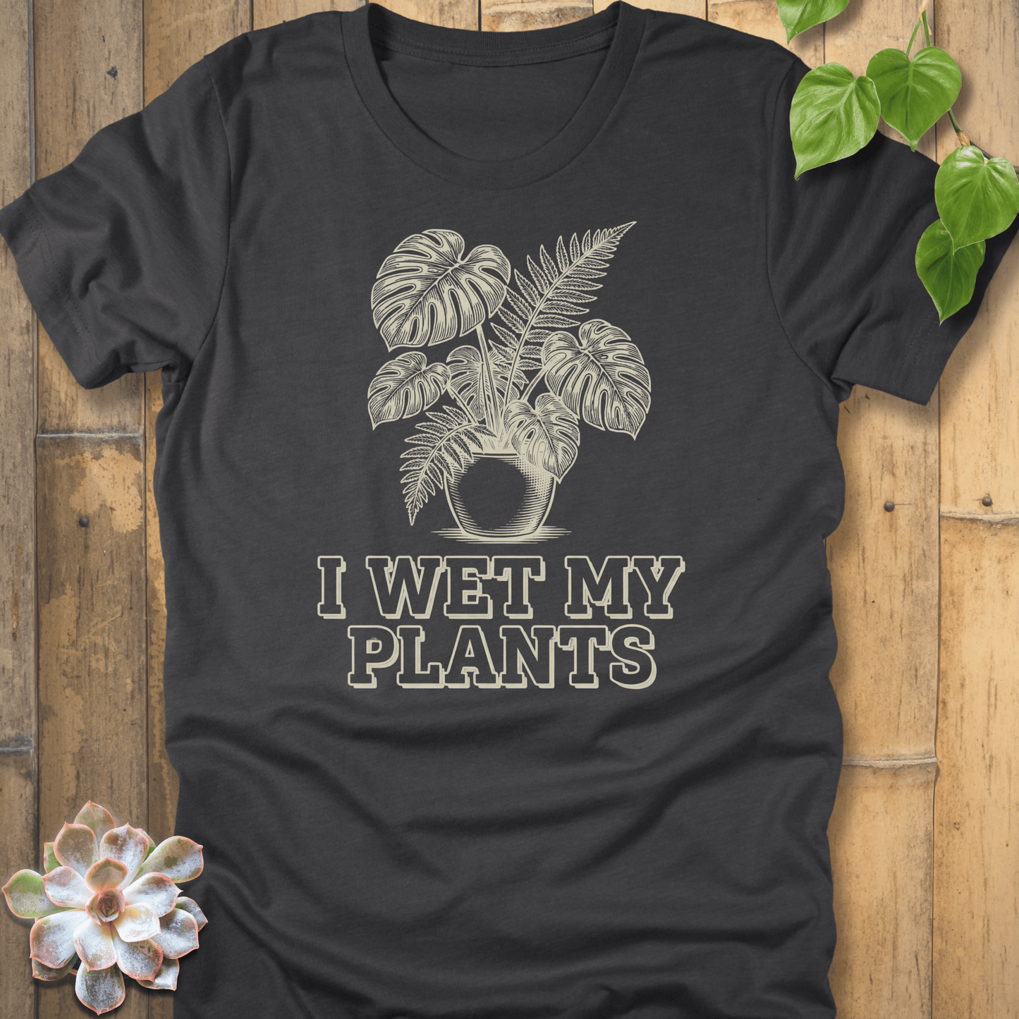 Dark Grey Heather / S Wet My Plants T-shirt T-Shirt