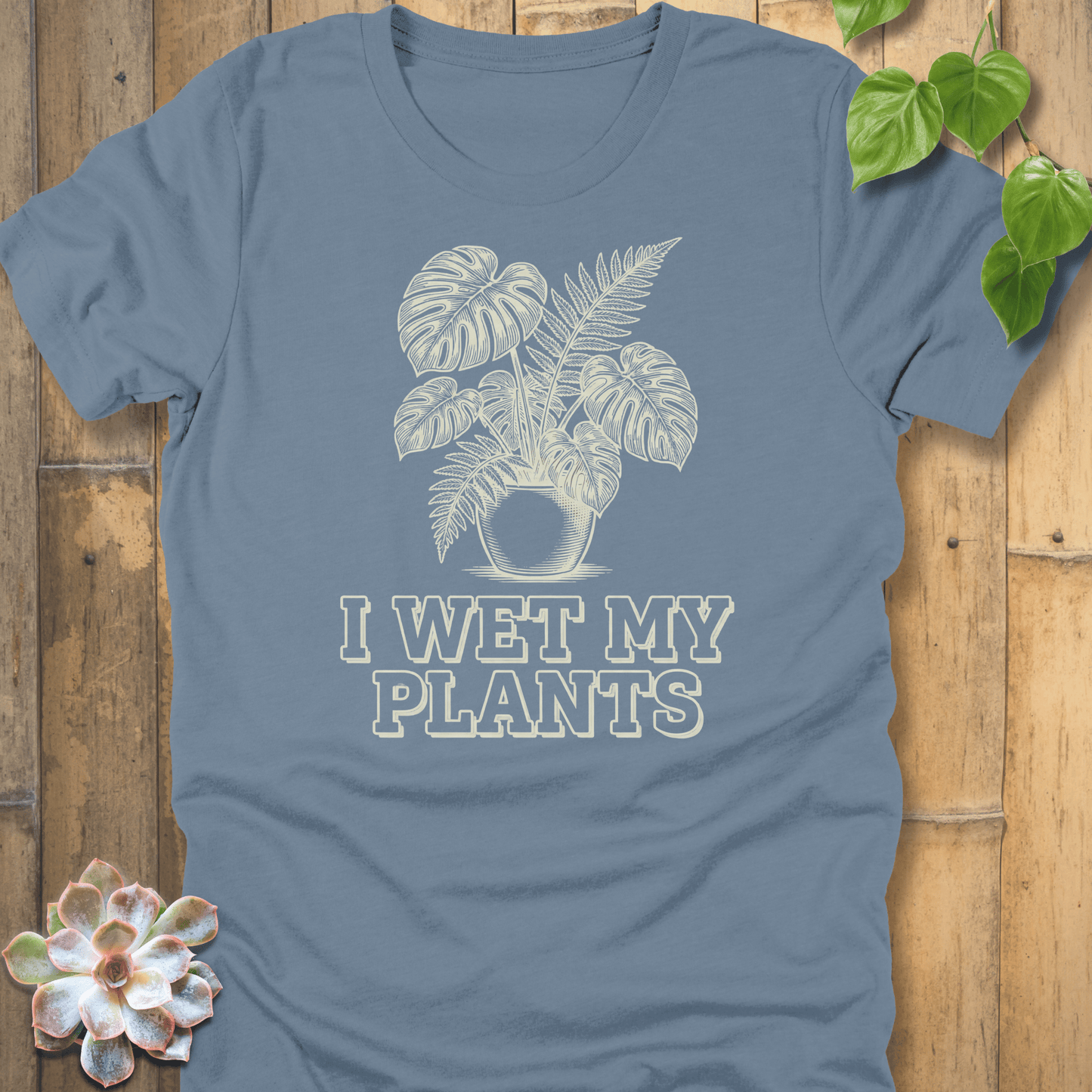 Steel Blue / S Wet My Plants T-shirt T-Shirt