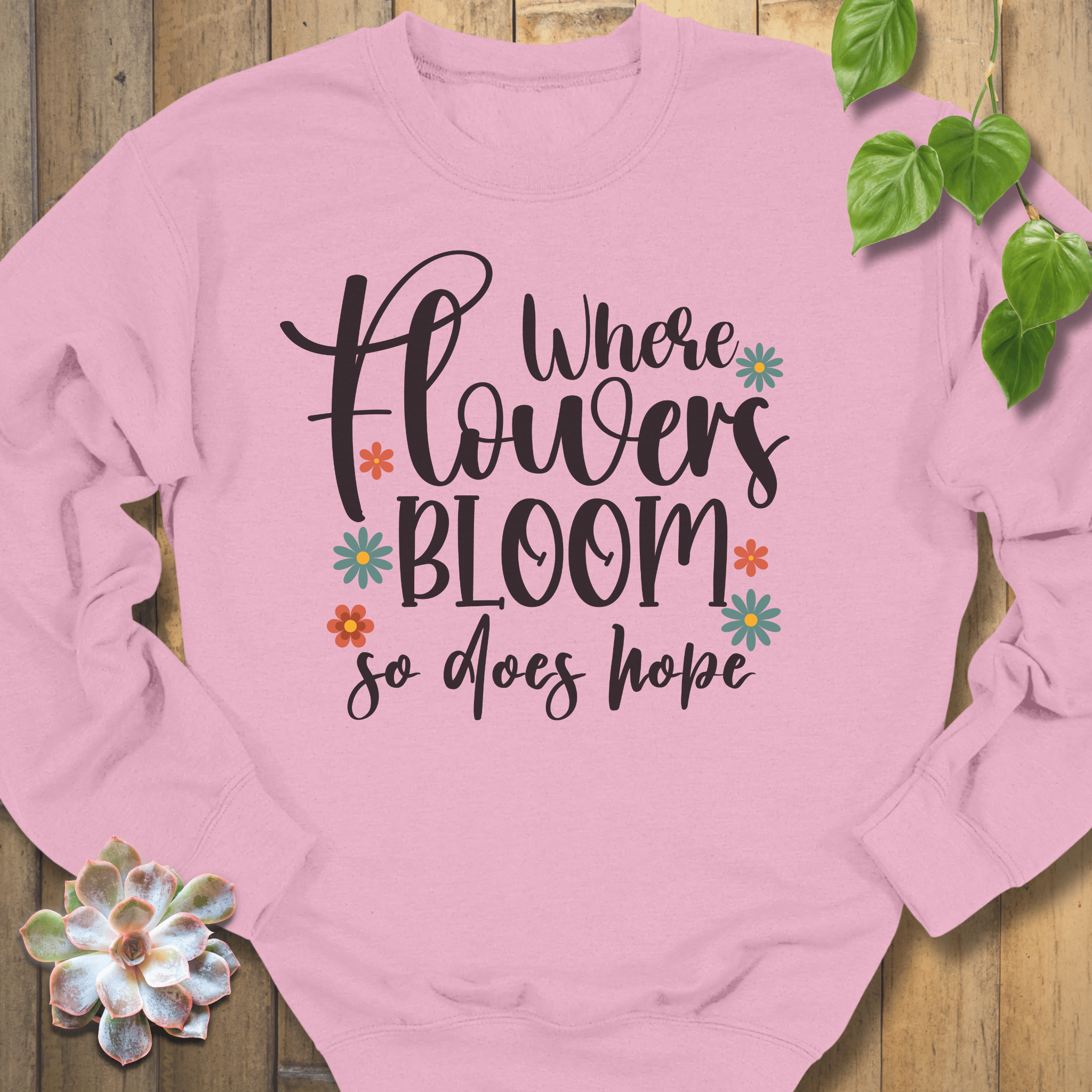 Light Pink / S Where Flowers Bloom Sweatshirt Sweatshirt