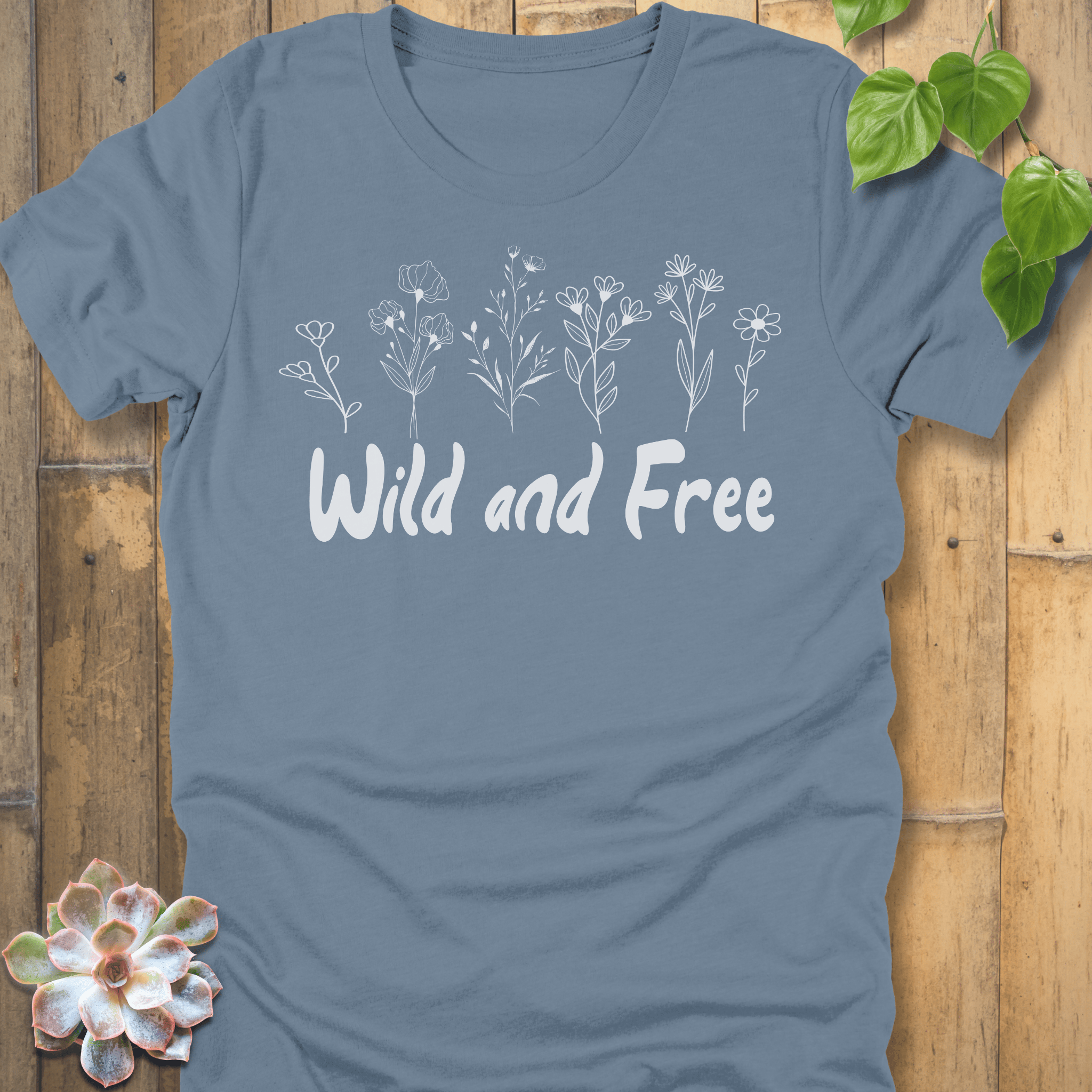 Steel Blue / S Wild And Free T-shirt T-Shirt