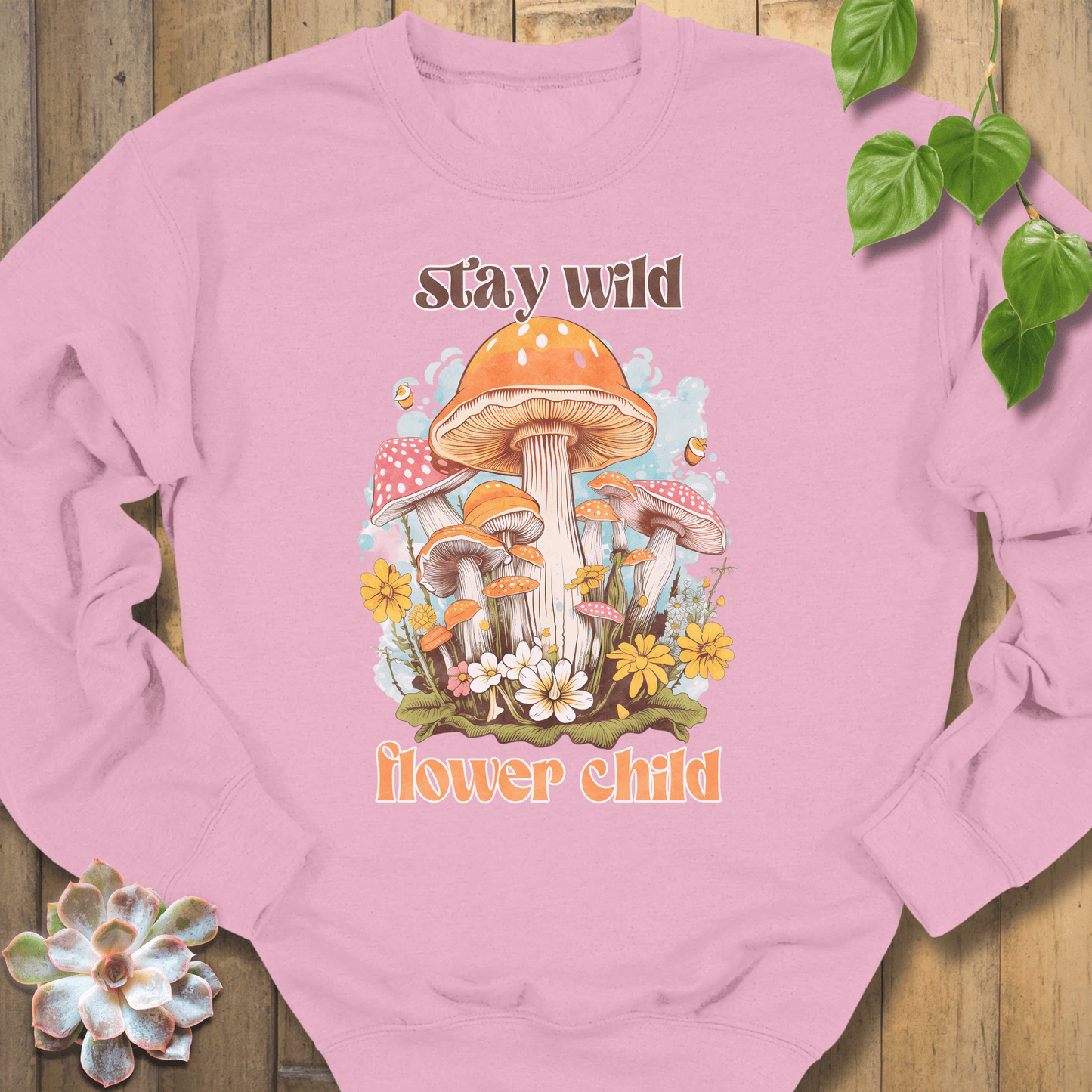 Light Pink / S Wild Flower Child Sweatshirt Sweatshirt
