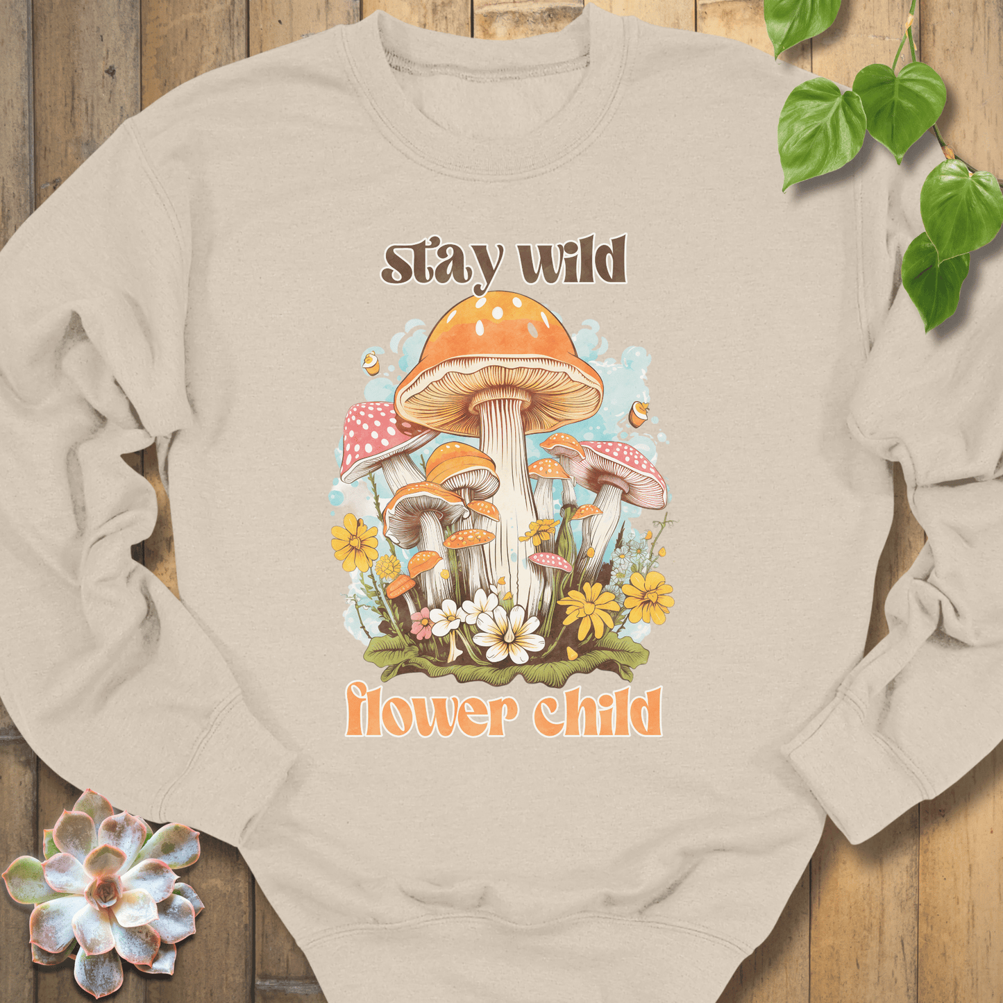 Sand / S Wild Flower Child Sweatshirt Sweatshirt