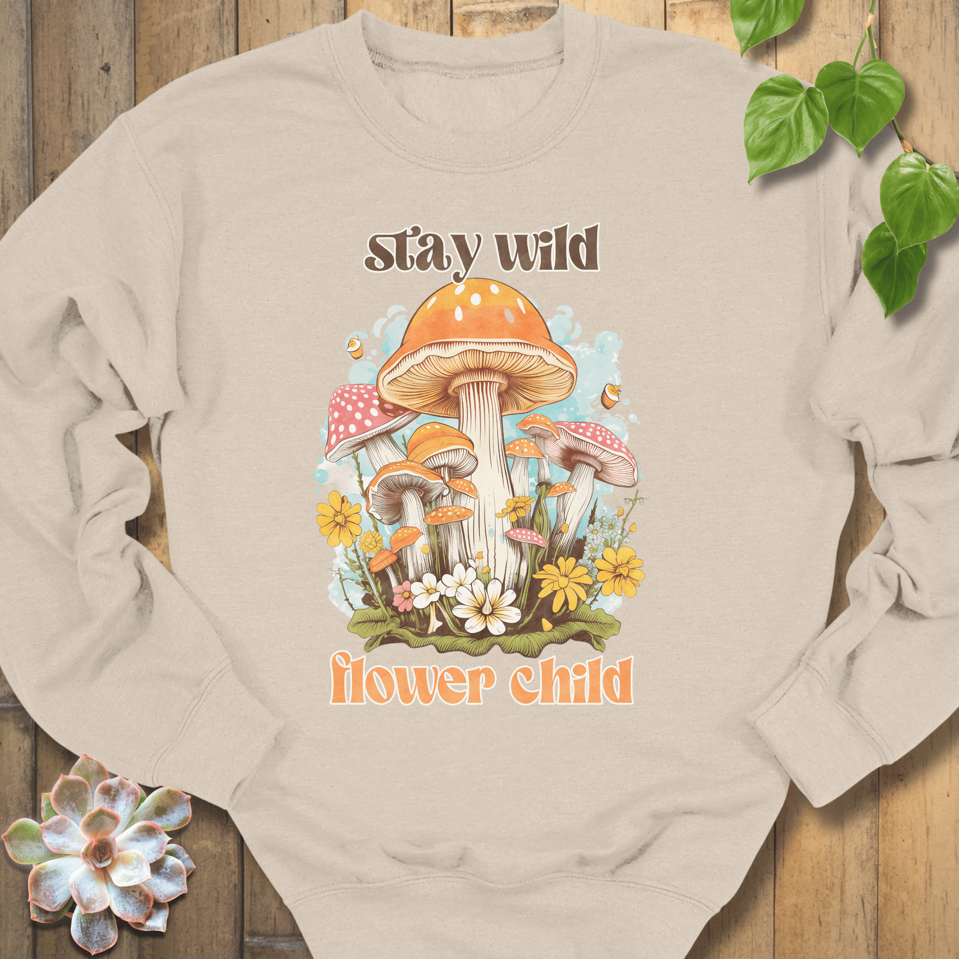 Sand / S Wild Flower Child Sweatshirt Sweatshirt