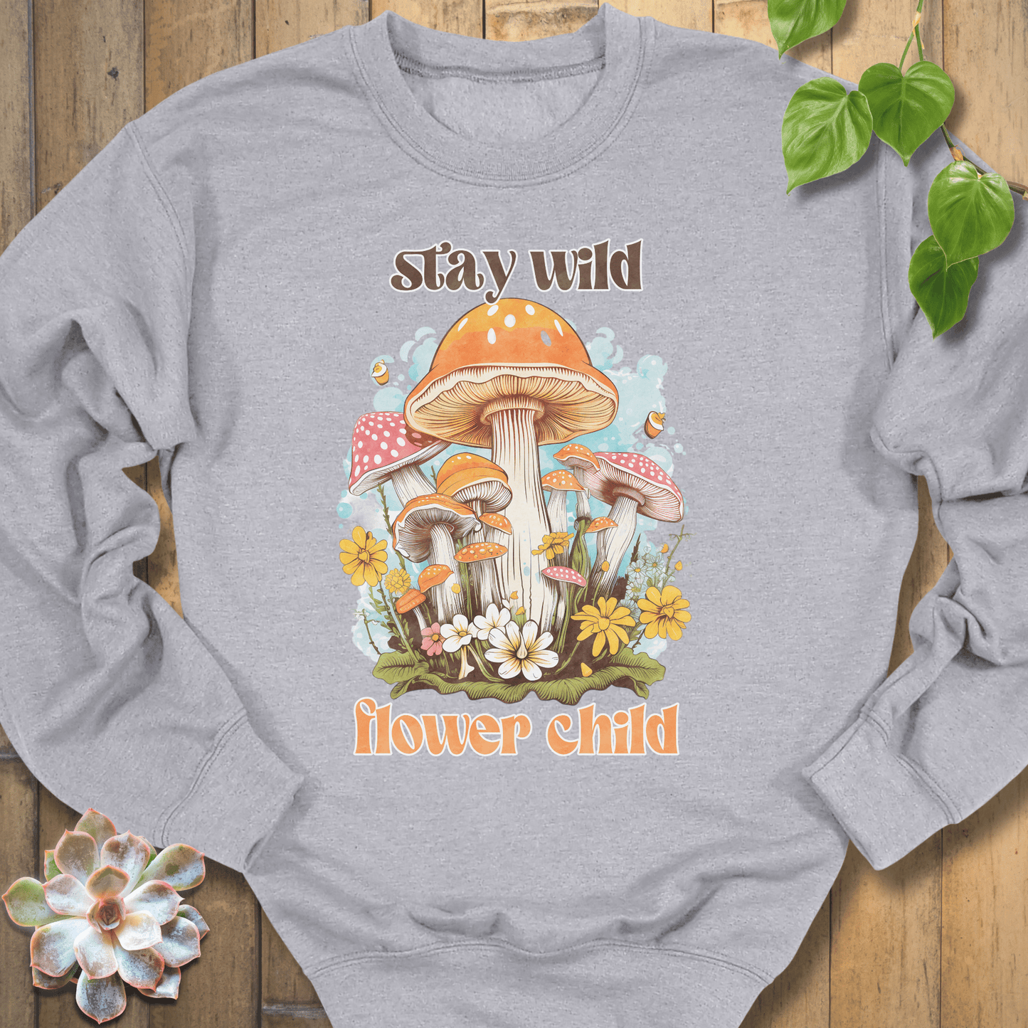 Sport Grey / S Wild Flower Child Sweatshirt Sweatshirt