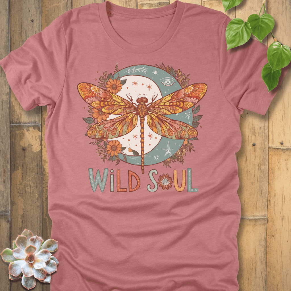 Heather Mauve / S Wild Soul Dragonfly T-shirt T-Shirt