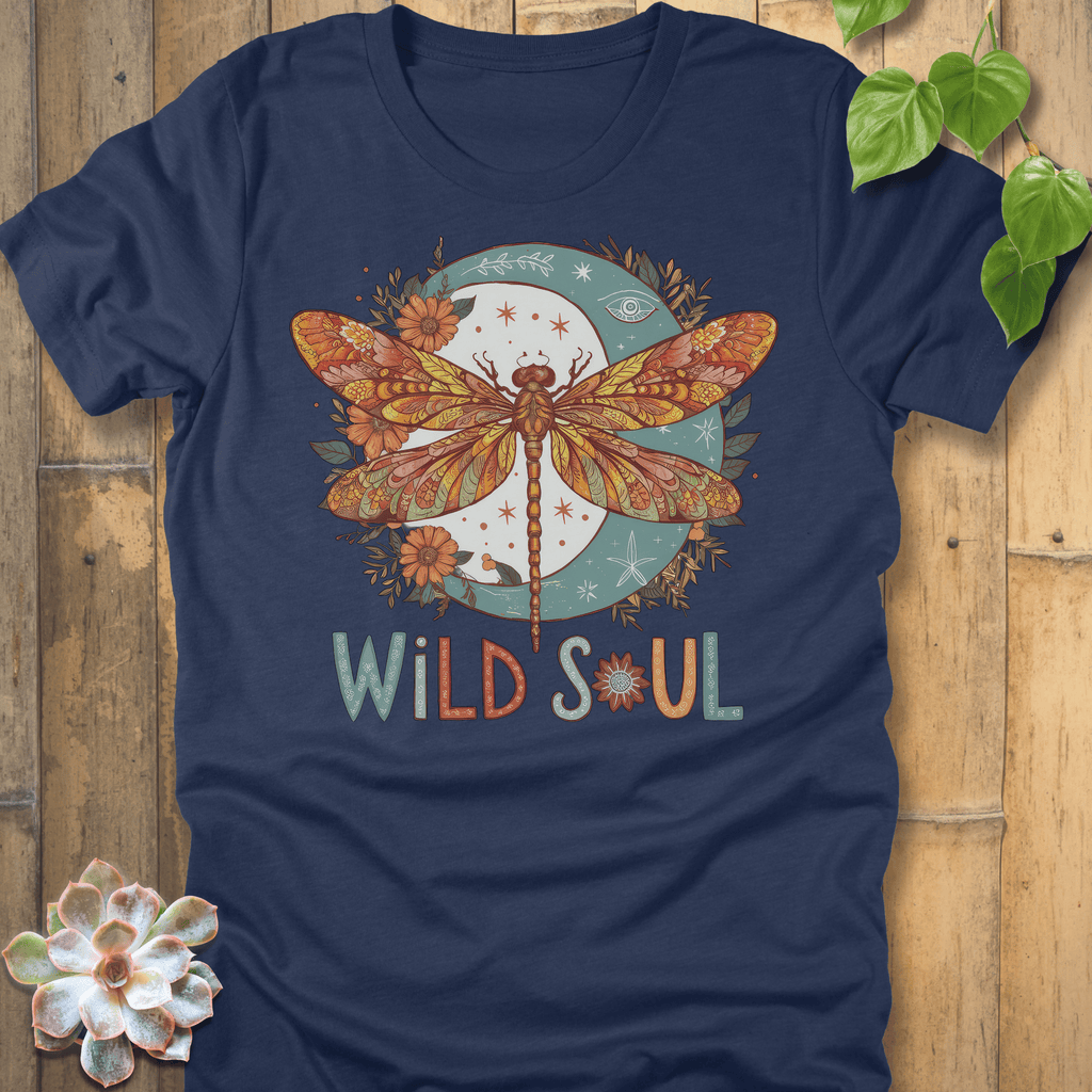 Heather Navy / S Wild Soul Dragonfly T-shirt T-Shirt
