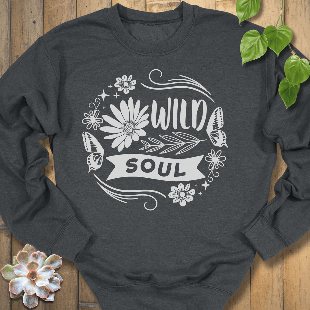 Dark Heather / S Wild Soul Floral Sweatshirt Sweatshirt