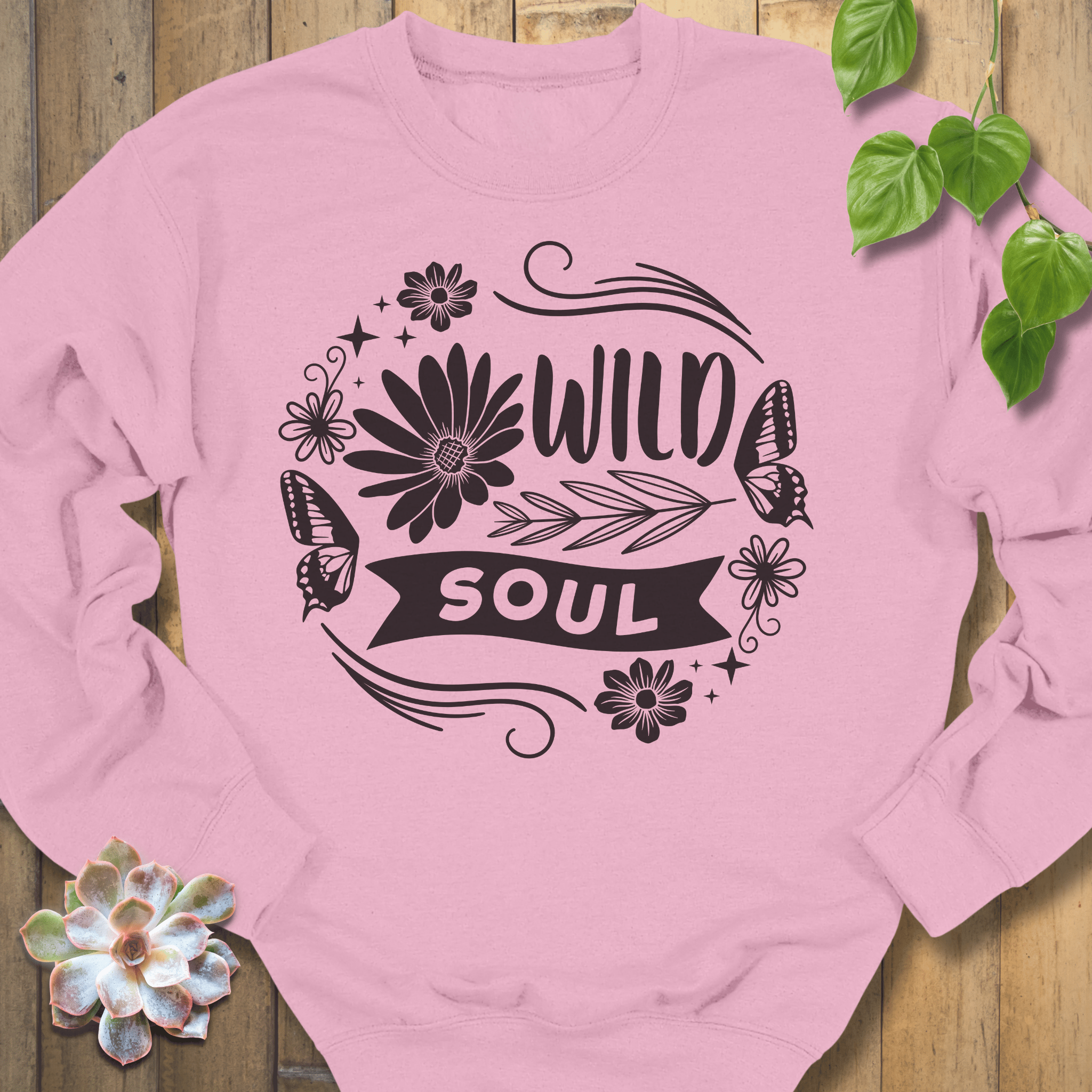 Light Pink / S Wild Soul Floral Sweatshirt Sweatshirt