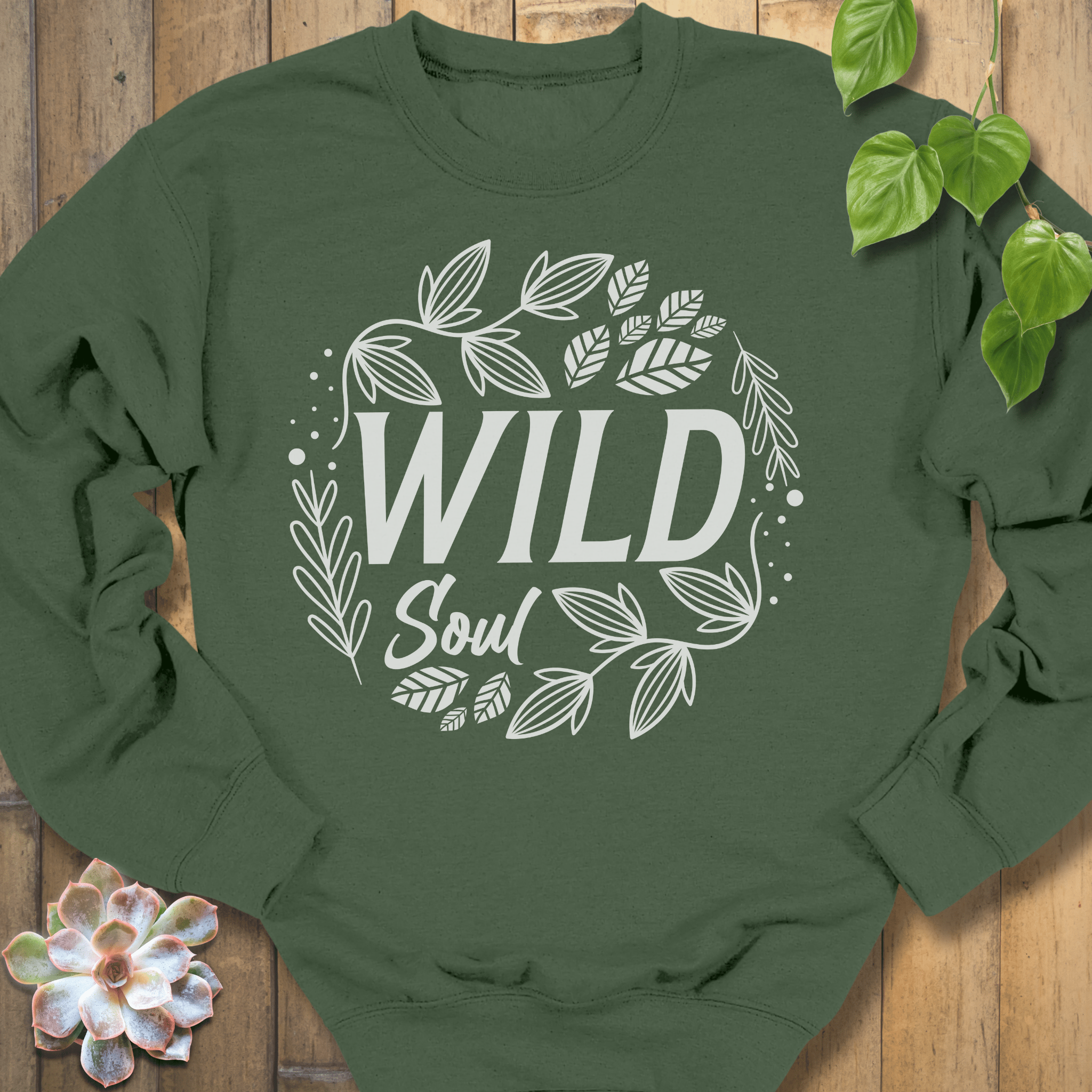 Military Green / S Wild Soul Floral Sweatshirt Sweatshirt