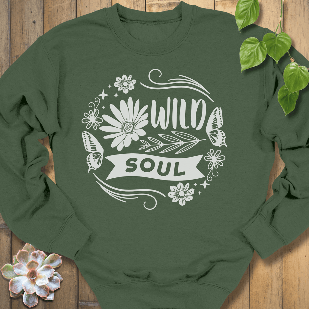 Military Green / S Wild Soul Floral Sweatshirt Sweatshirt