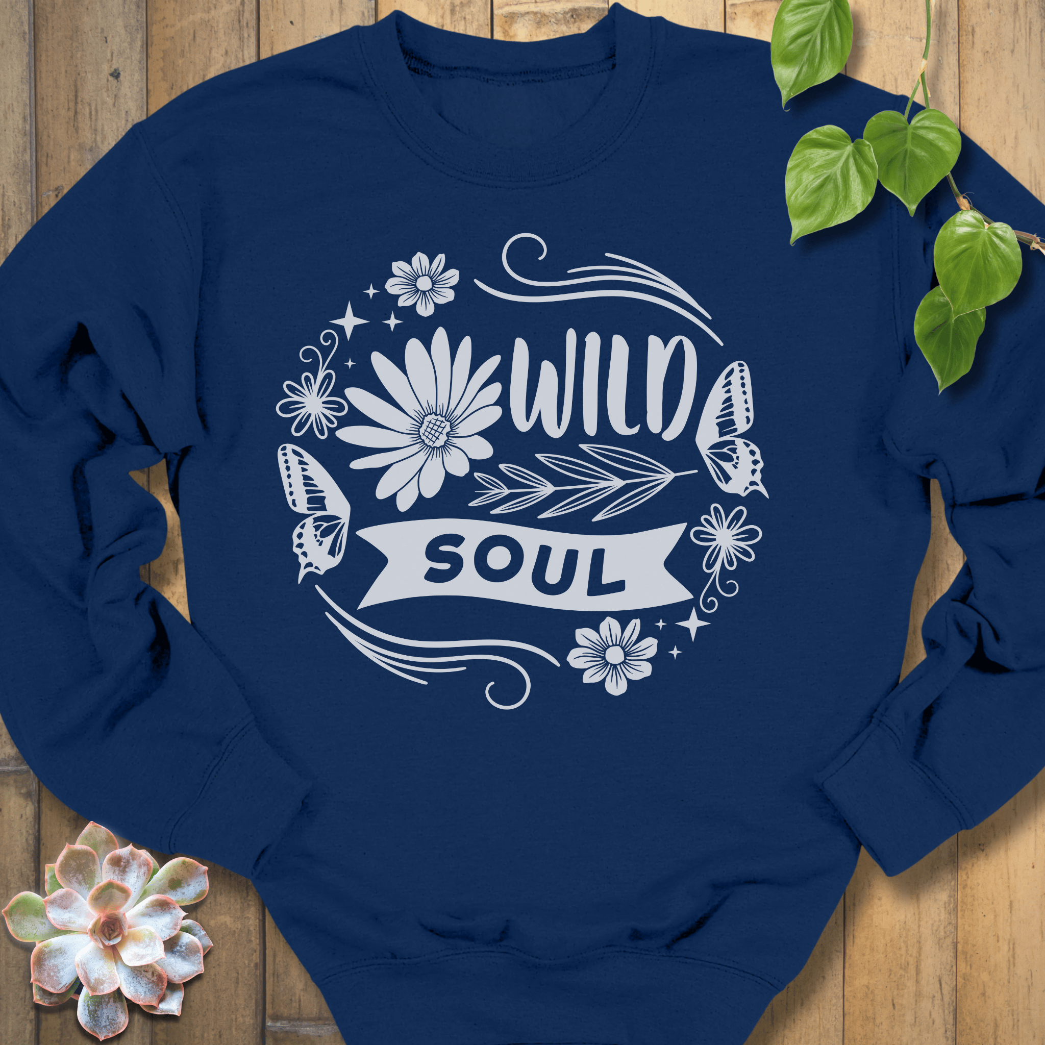 Navy / S Wild Soul Floral Sweatshirt Sweatshirt