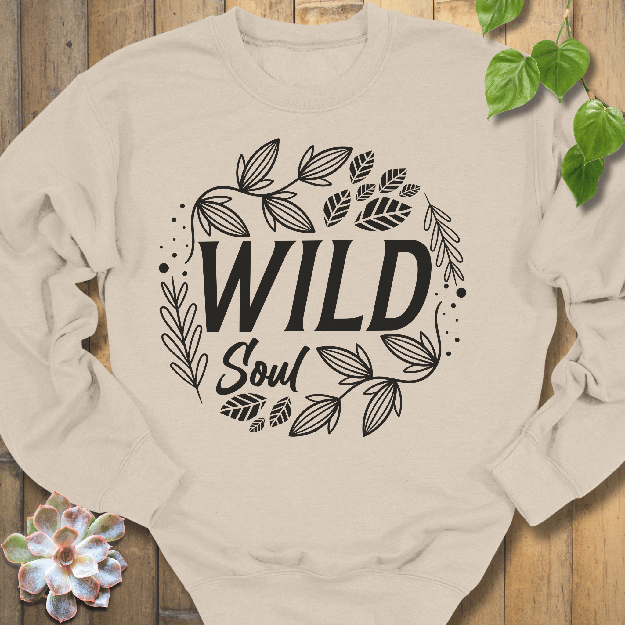 Sand / S Wild Soul Floral Sweatshirt Sweatshirt