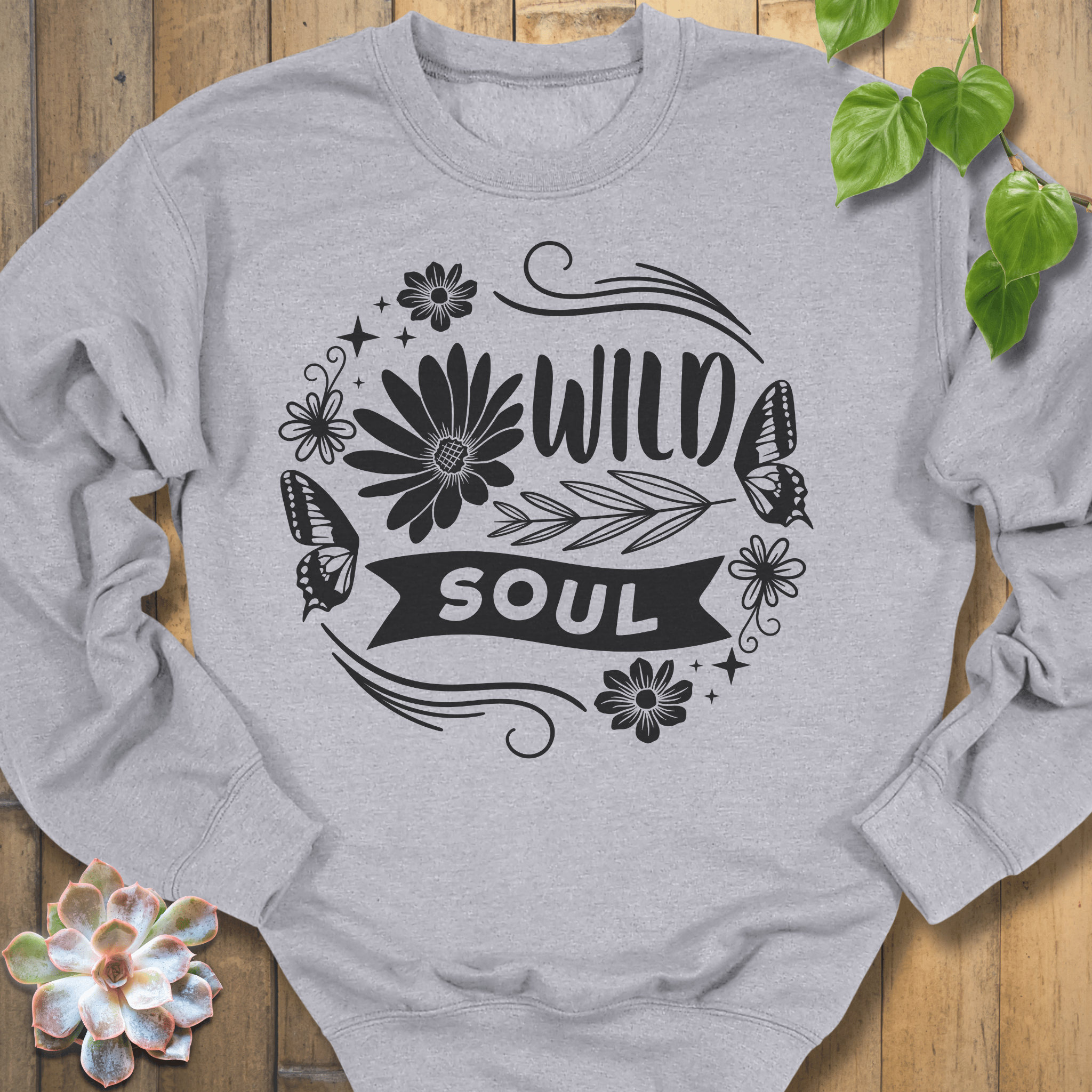 Sport Grey / S Wild Soul Floral Sweatshirt Sweatshirt