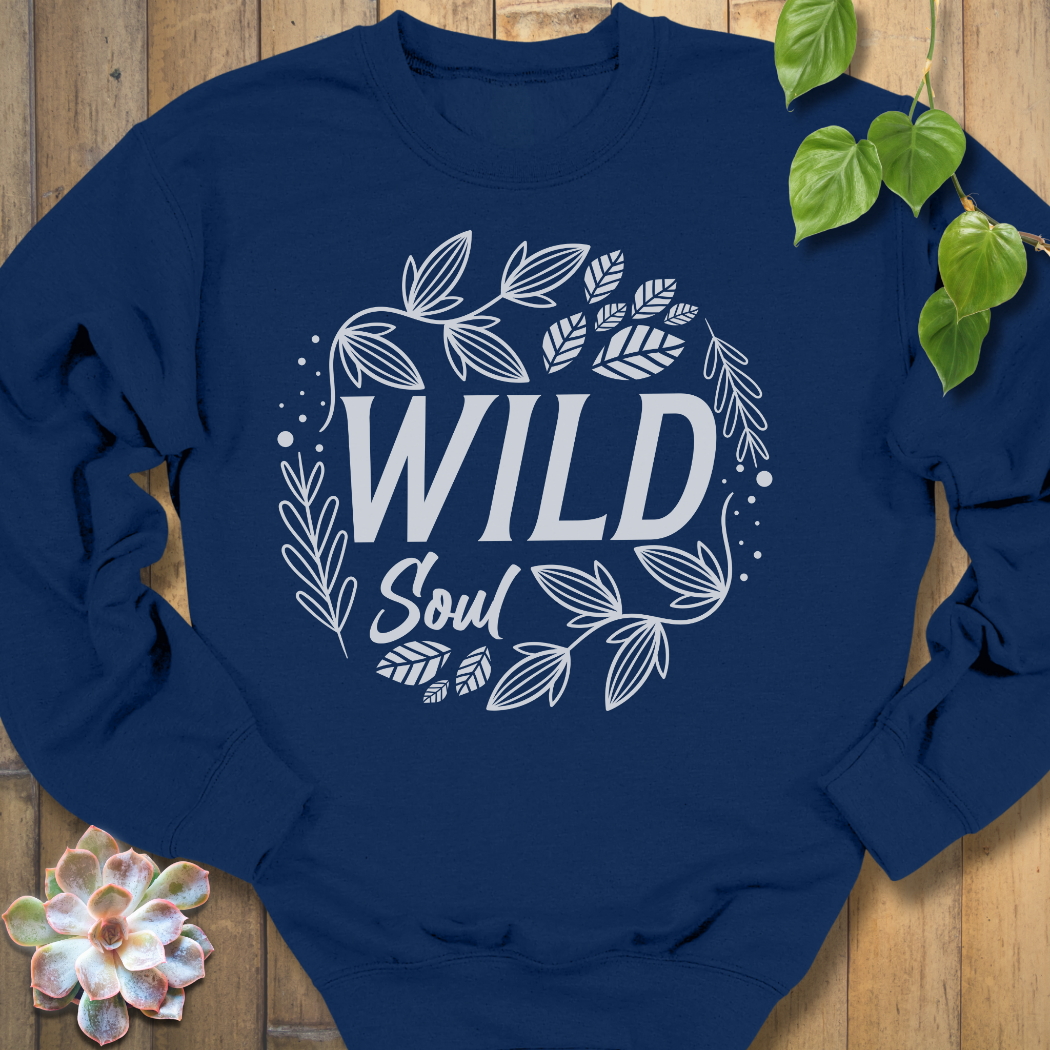 Navy / S Wild Soul Leaves Sweatshirt Sweatshirt