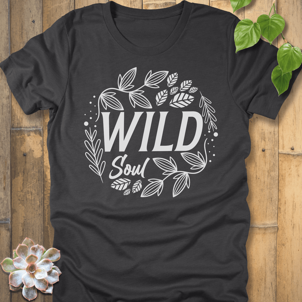 Dark Grey Heather / M Wild Soul Leaves T-Shirt T-Shirt