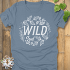 Steel Blue / M Wild Soul Leaves T-Shirt T-Shirt