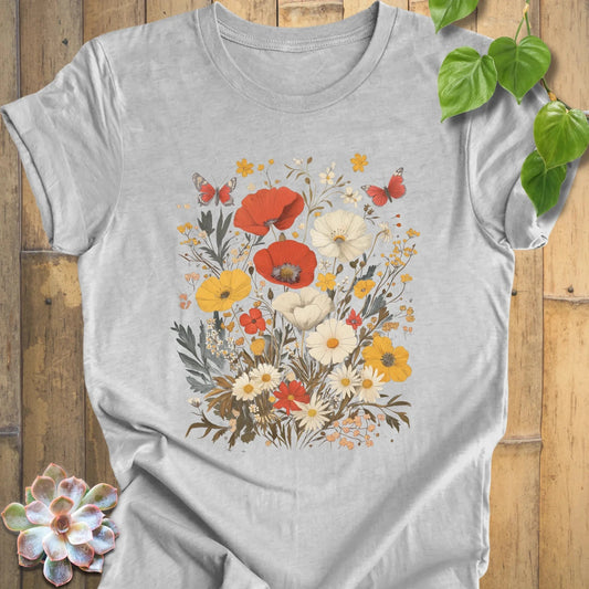 Athletic Heather / XS Wildflower Garden Bloom T-shirt T-Shirt
