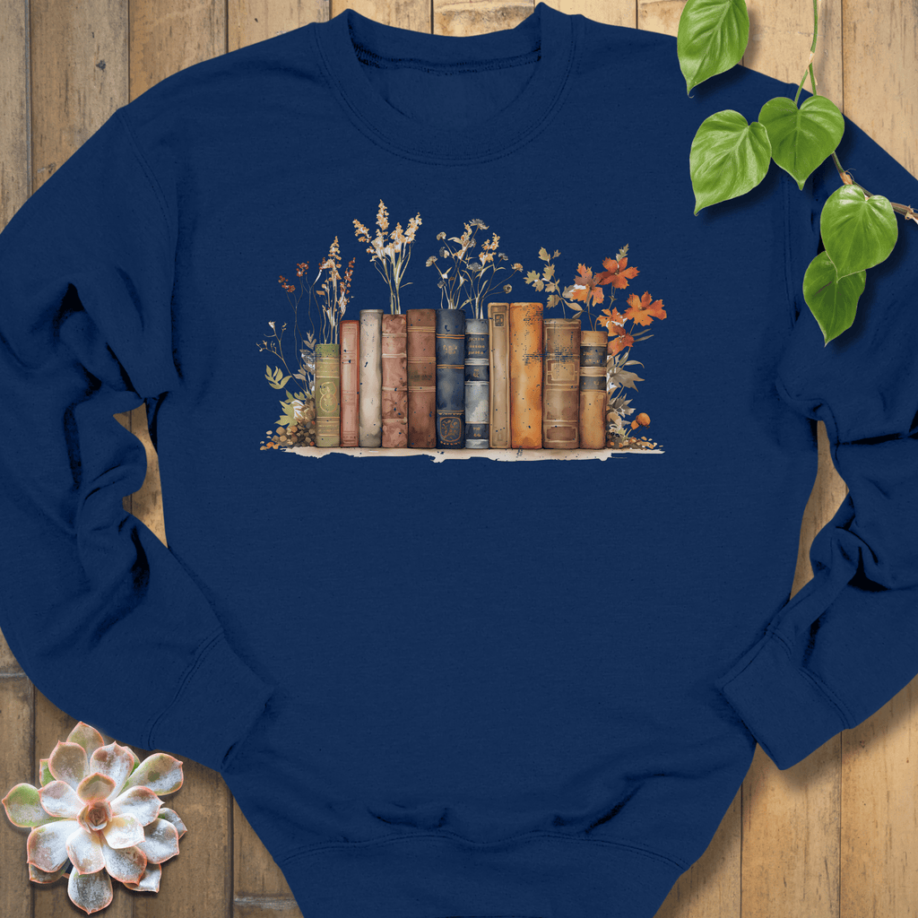 Navy / S Wildflower Libray Sweatshirt Sweatshirt