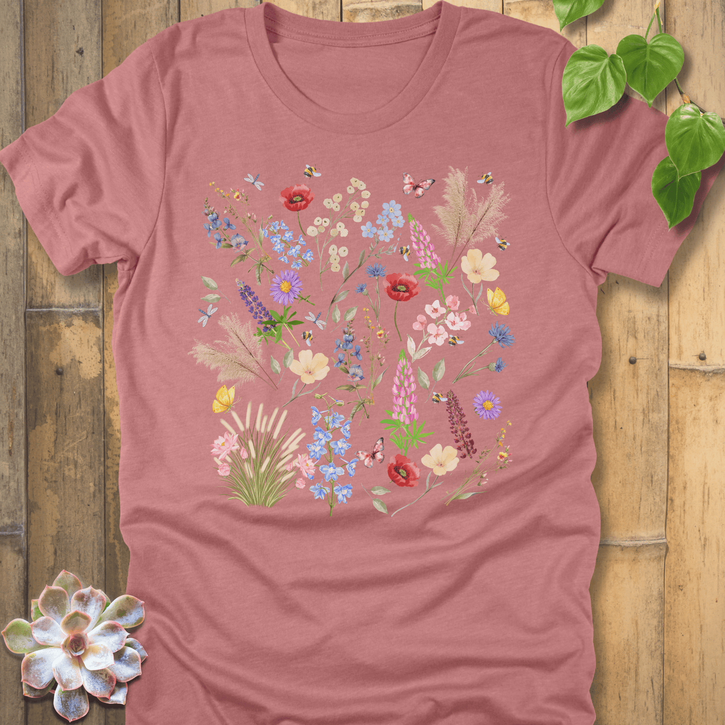 Heather Mauve / S Wildflower T-shirt T-Shirt