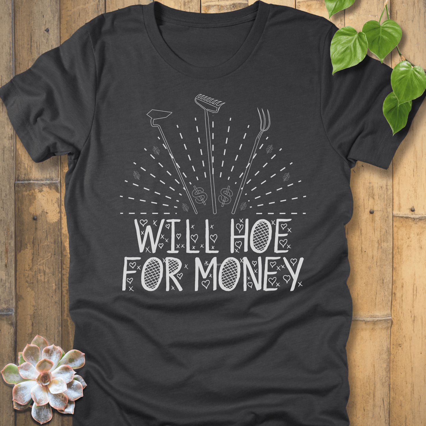 Dark Grey Heather / S Will Hoe For Money T-Shirt T-Shirt