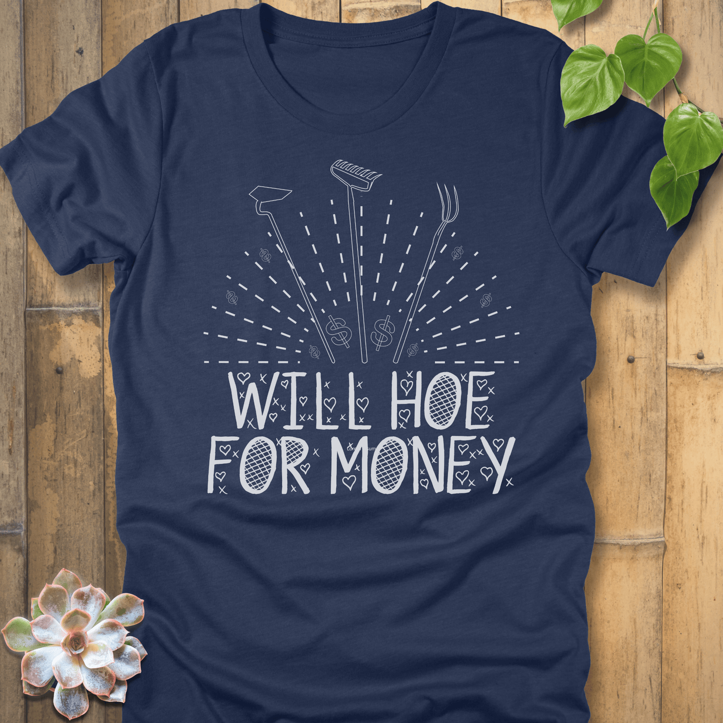 Heather Navy / S Will Hoe For Money T-Shirt T-Shirt