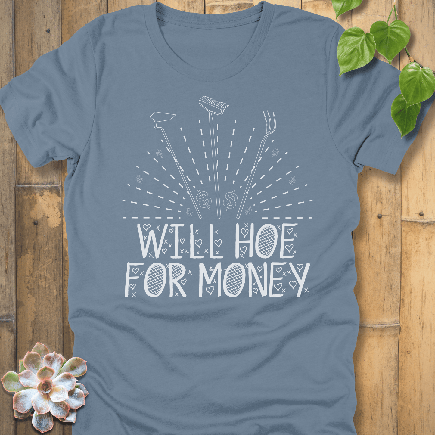 Steel Blue / S Will Hoe For Money T-Shirt T-Shirt