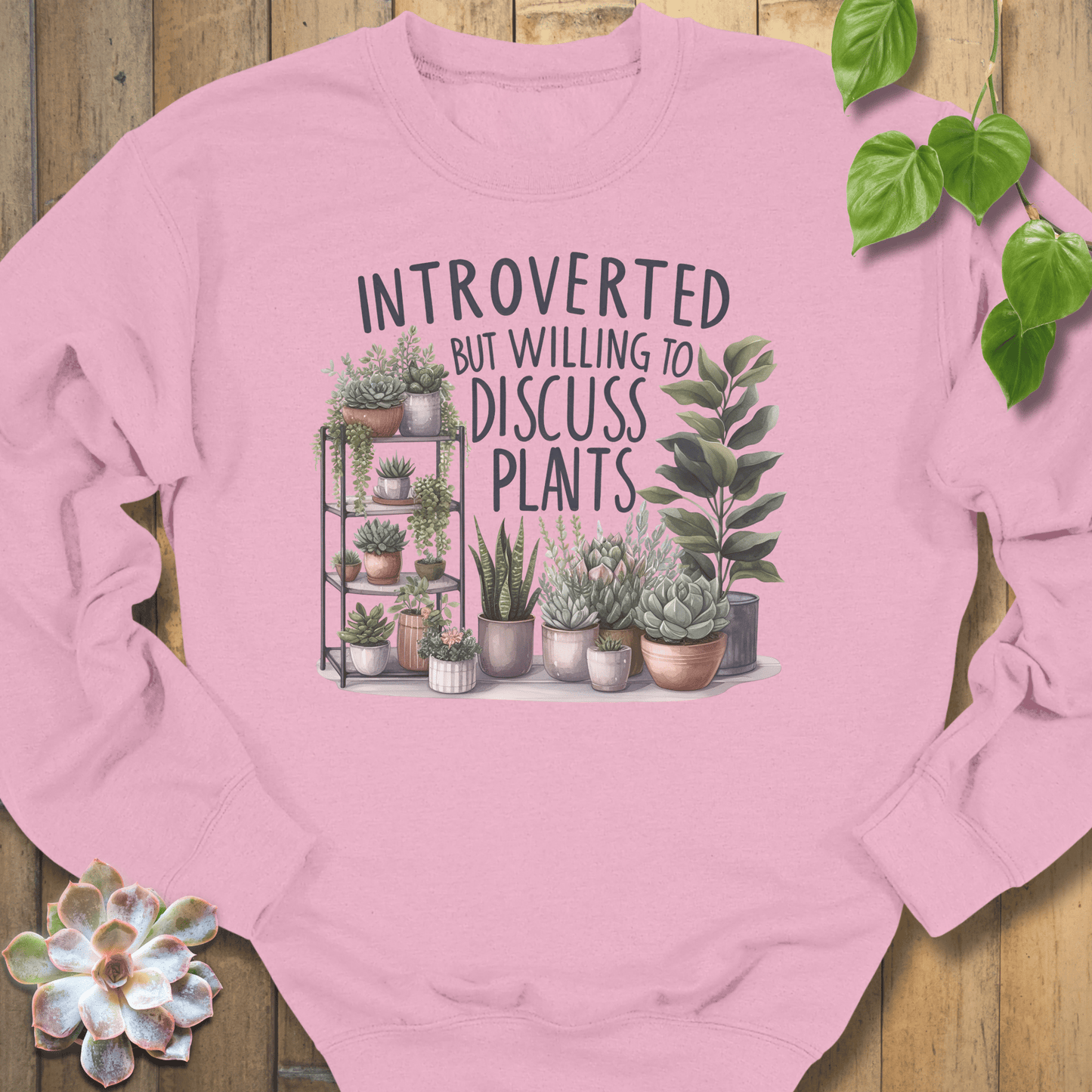 Light Pink / S Willing To Discuss Plants Sweatshirt Sweatshirt
