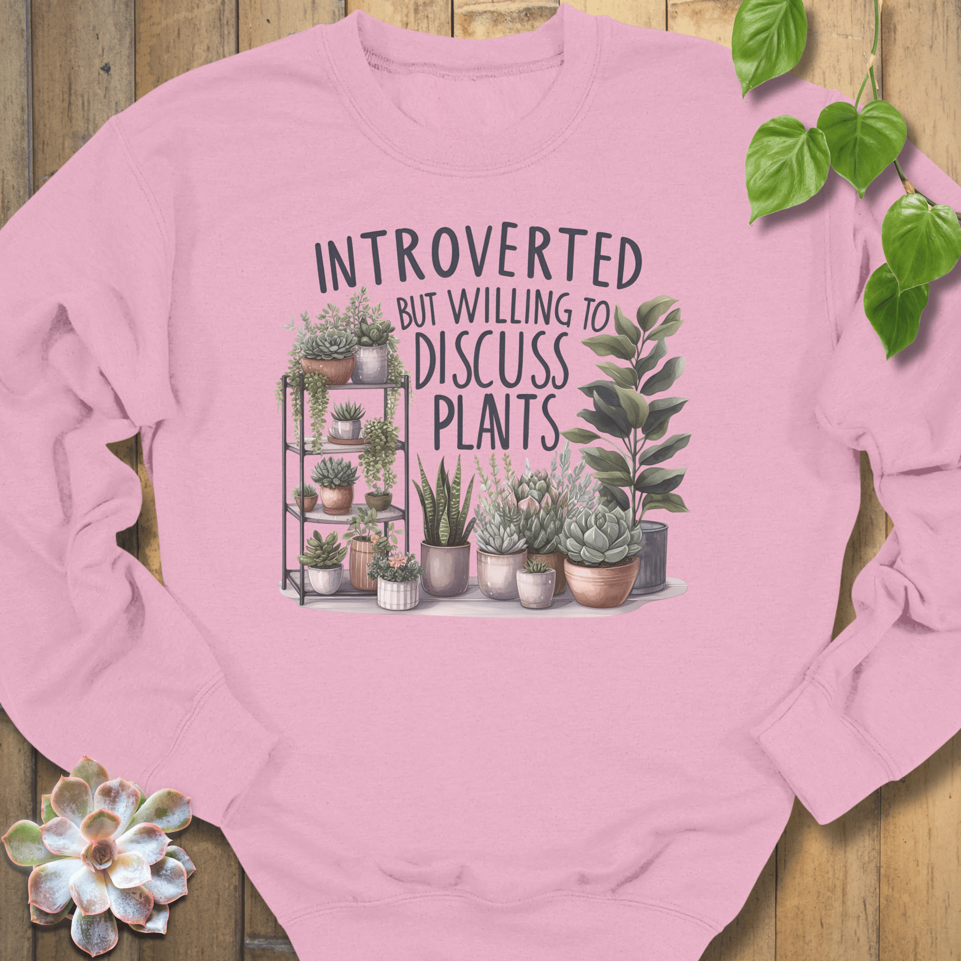Light Pink / S Willing To Discuss Plants Sweatshirt Sweatshirt