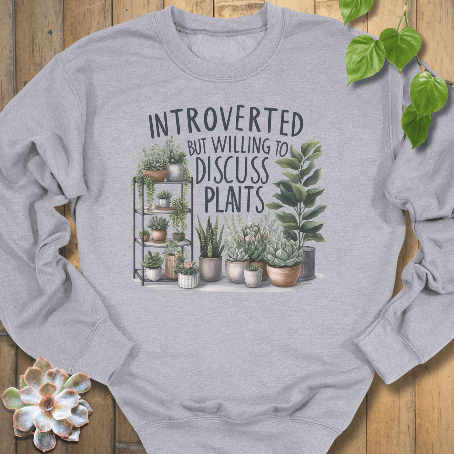 Sport Grey / S Willing To Discuss Plants Sweatshirt Sweatshirt