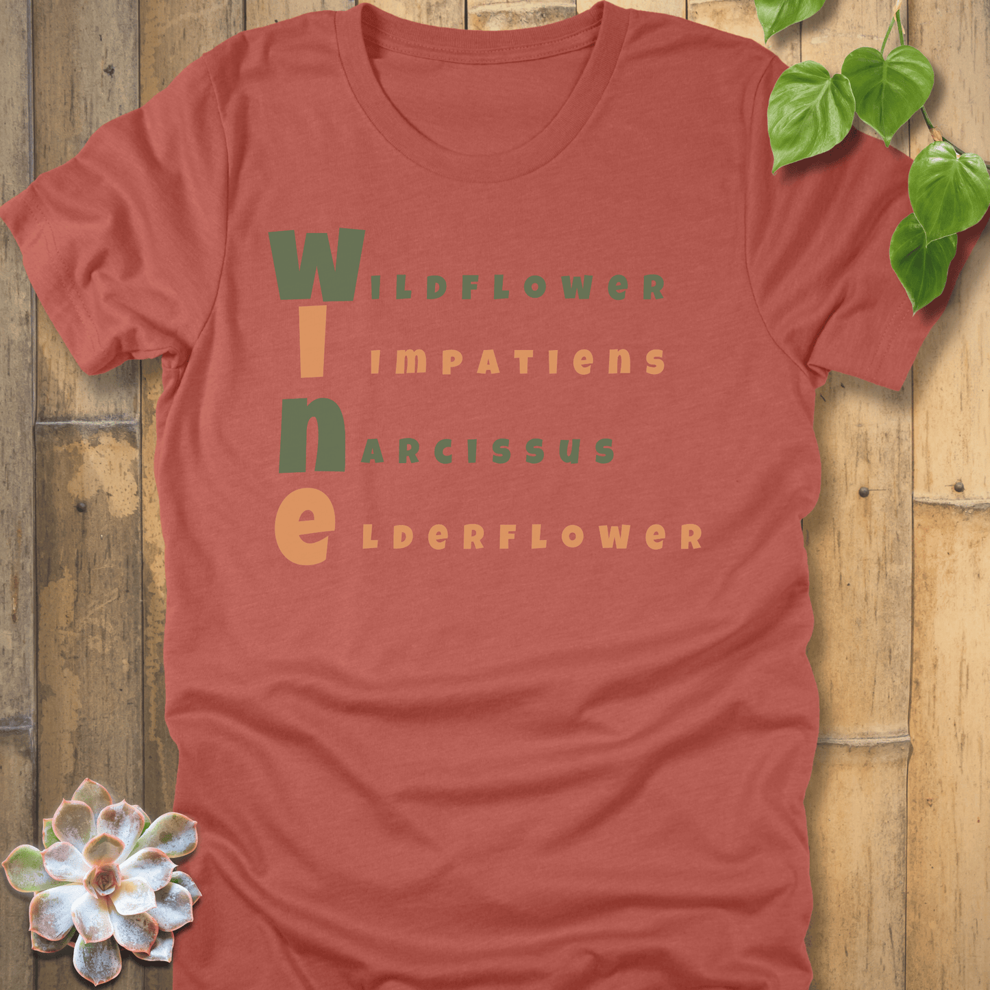 Heather Clay / S Wine Flower T-Shirt T-Shirt