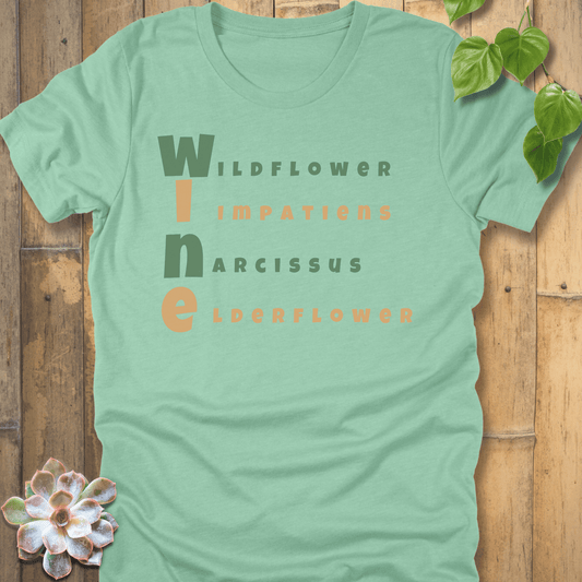 Heather Mint / S Wine Flower T-Shirt T-Shirt