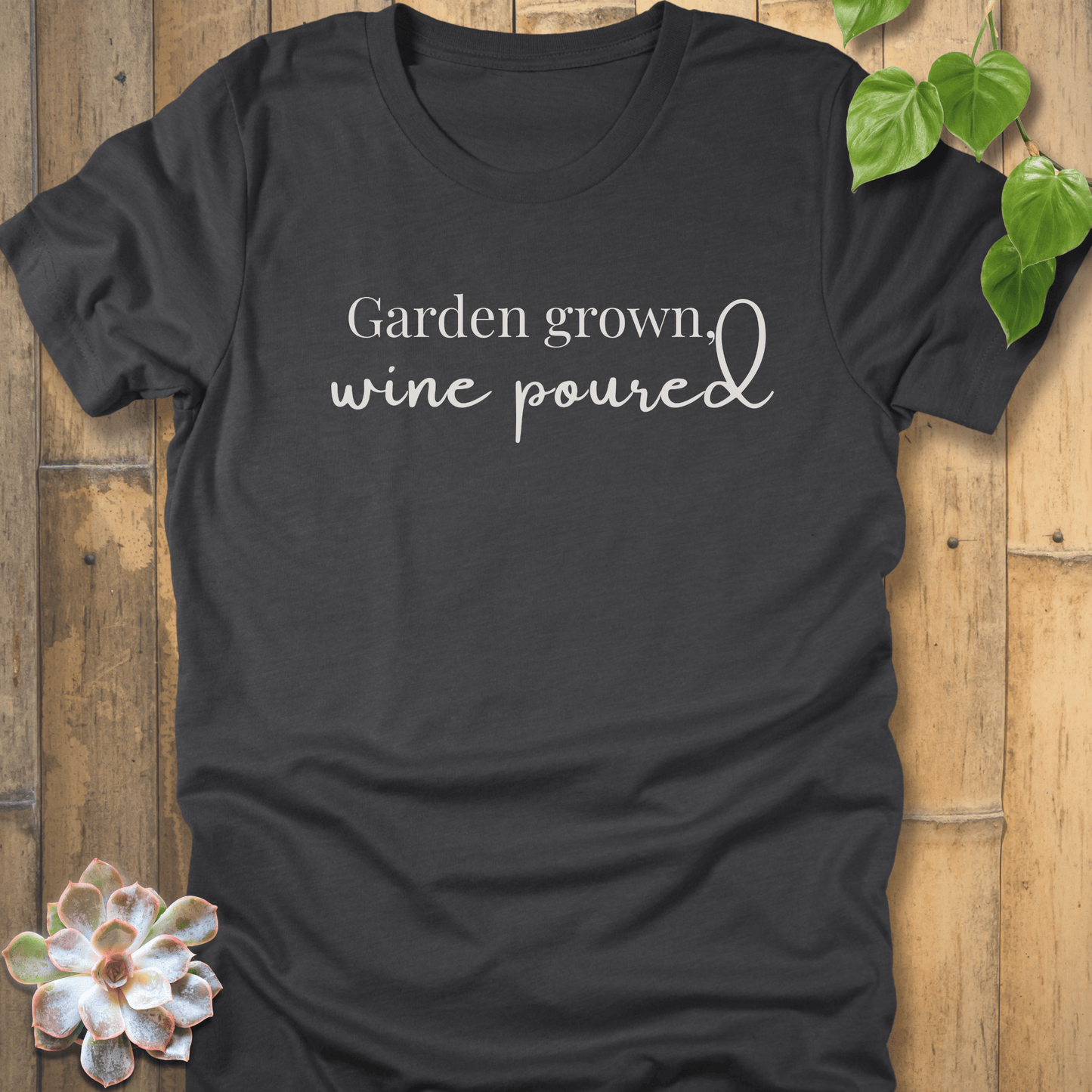 Dark Grey Heather / S Wine Poured T-shirt T-Shirt