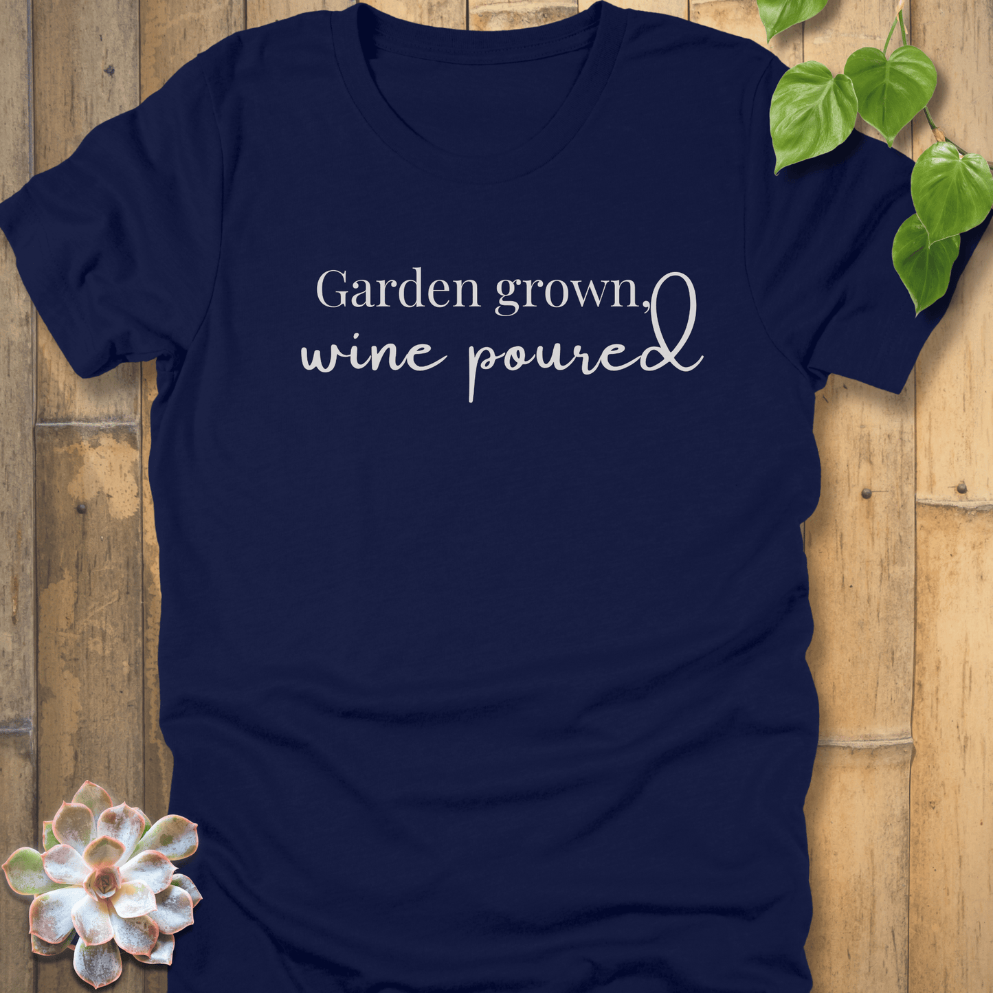 Navy / S Wine Poured T-shirt T-Shirt