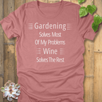 Heather Mauve / S Wine Solves Problems T-Shirt T-Shirt