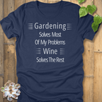 Heather Navy / S Wine Solves Problems T-Shirt T-Shirt