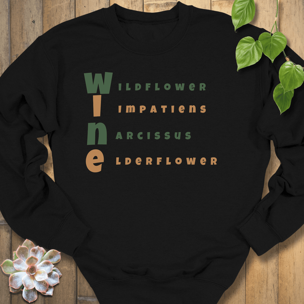 Black / S Wine Wildflower Sweatshirt Sweatshirt