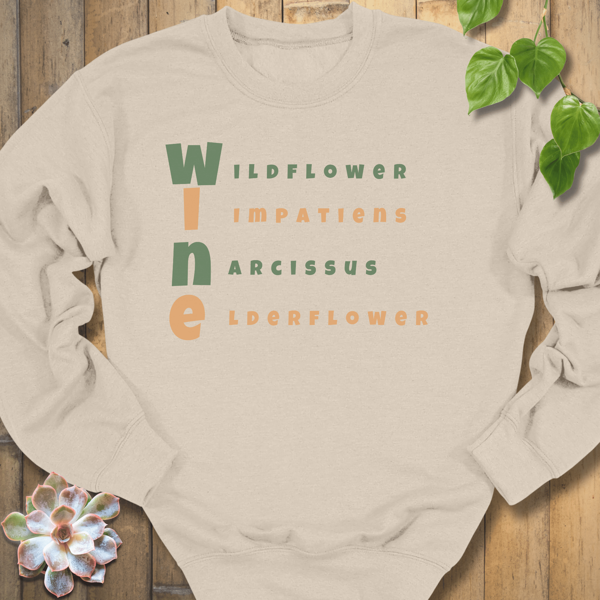 Sand / S Wine Wildflower Sweatshirt Sweatshirt